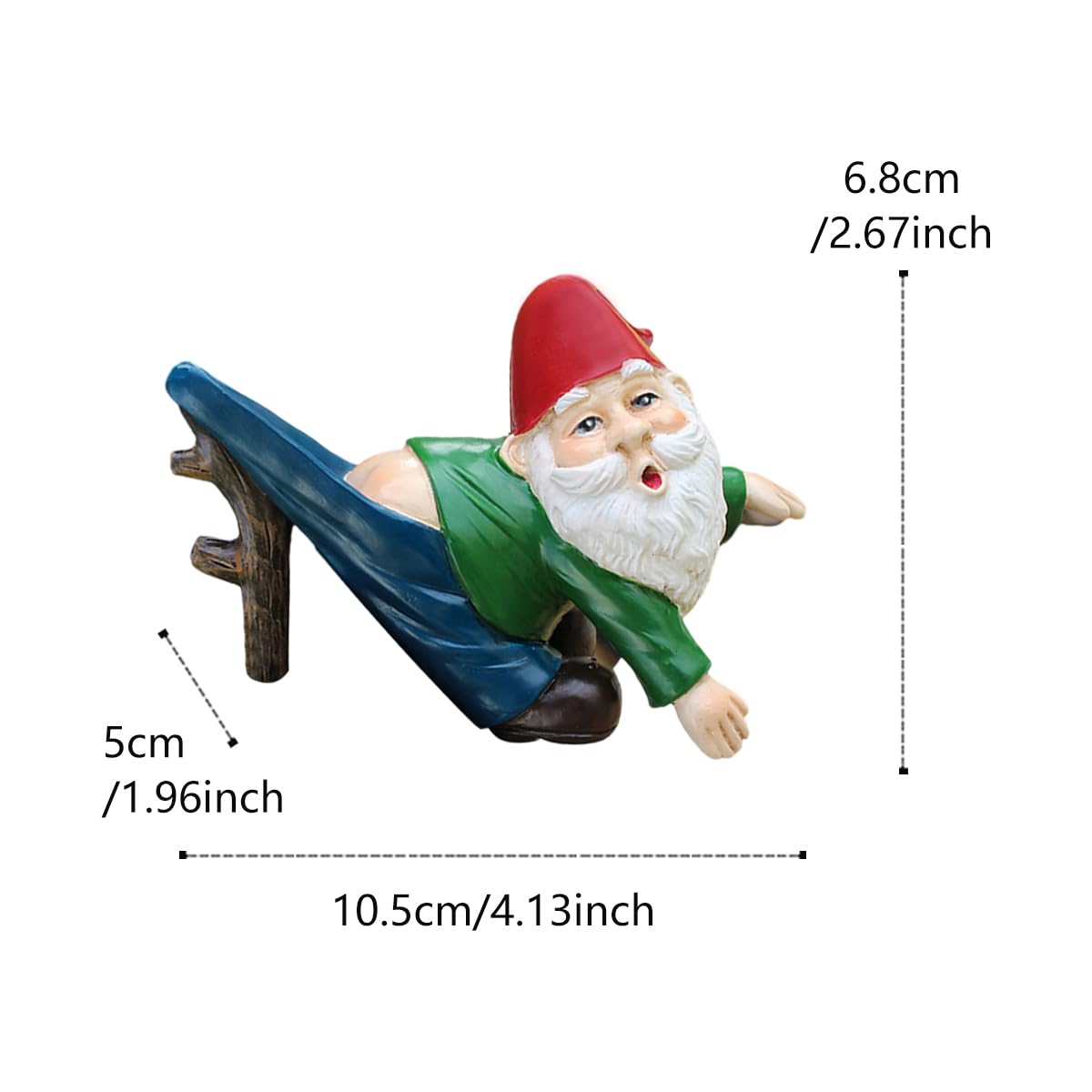 JARPSIRY Funny Garden Gnome Statue Flower Pot Hugger, Pants Hanging on Branch Gnome Figurine Resin Sculpture Outdoor Decor Patio Lawn Yard Fence Plant Pot Ornaments