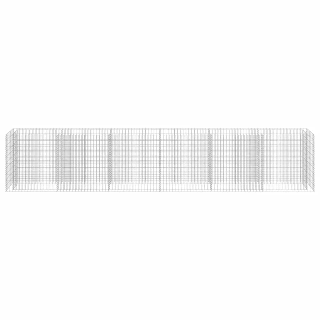 YNGBHFNOP Large Silver Galvanized Steel Gabion Raised Bed for Outdoor Garden, Heavy Duty 1400 lbs Capacity Modern Planter Box with Mesh Design for Patio, Backyard, and Landscaping