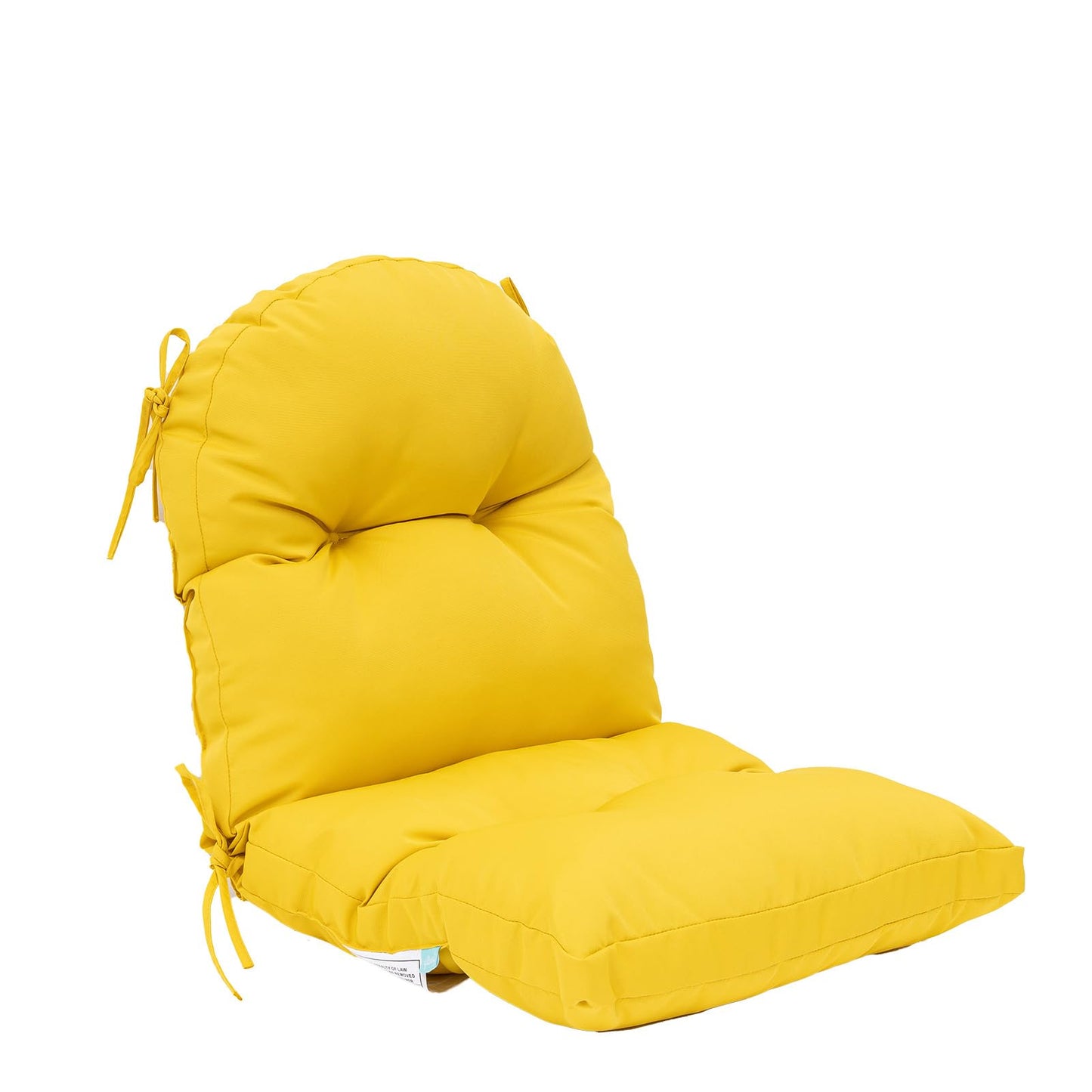 QILLOWAY Tufted Outdoor Chair Cushions, Waterproof Patio Seat Back Pads, Weather Resistant Non Slip Replacement Cushions for Outdoor Furniture Wicker Lounge Chairs,Yellow