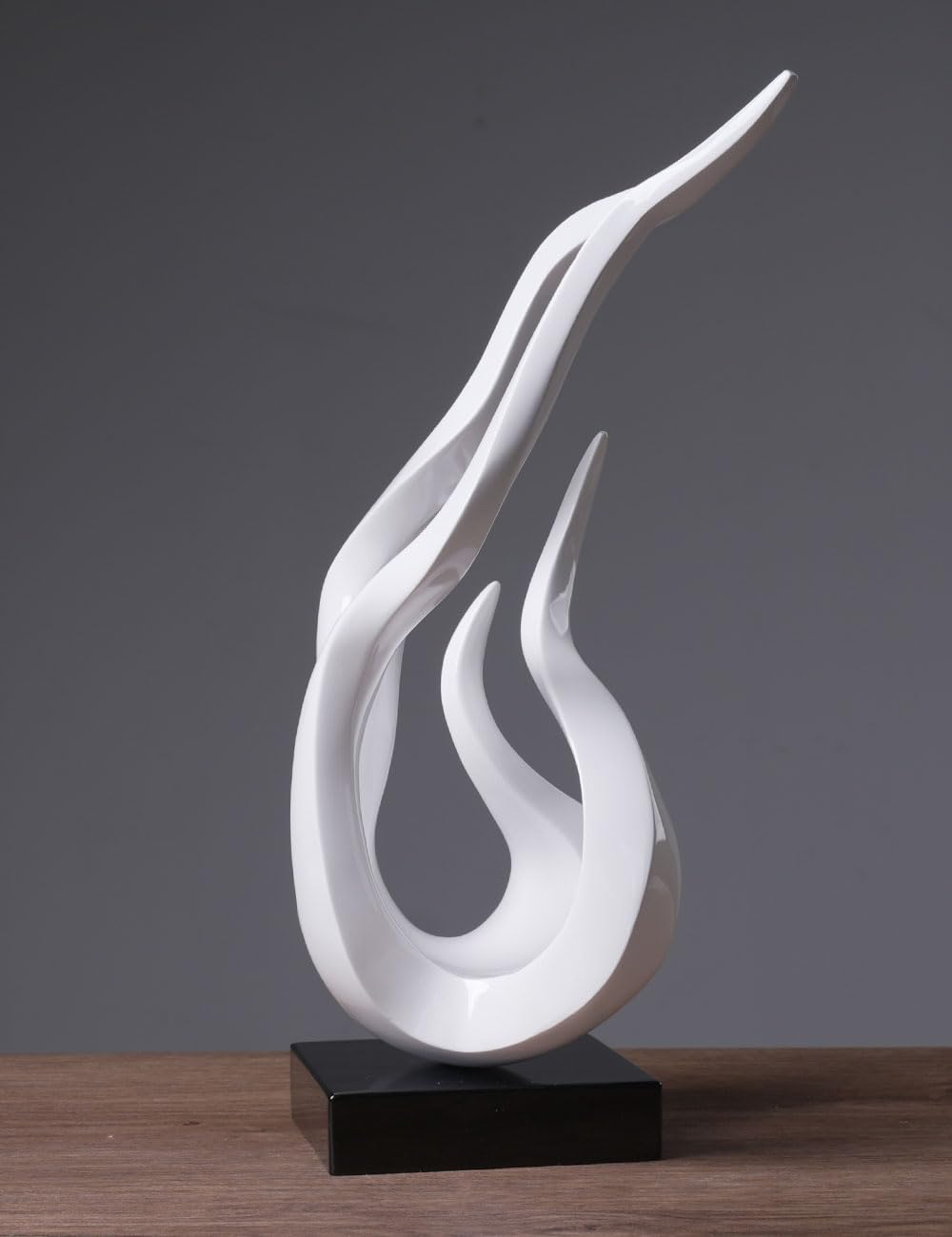 NENBOLEC Abstract Sculpture Decor Modern Art Gift Holy Flame Figurine Statue for Home Office Living Dining Room White 16.5 Inch
