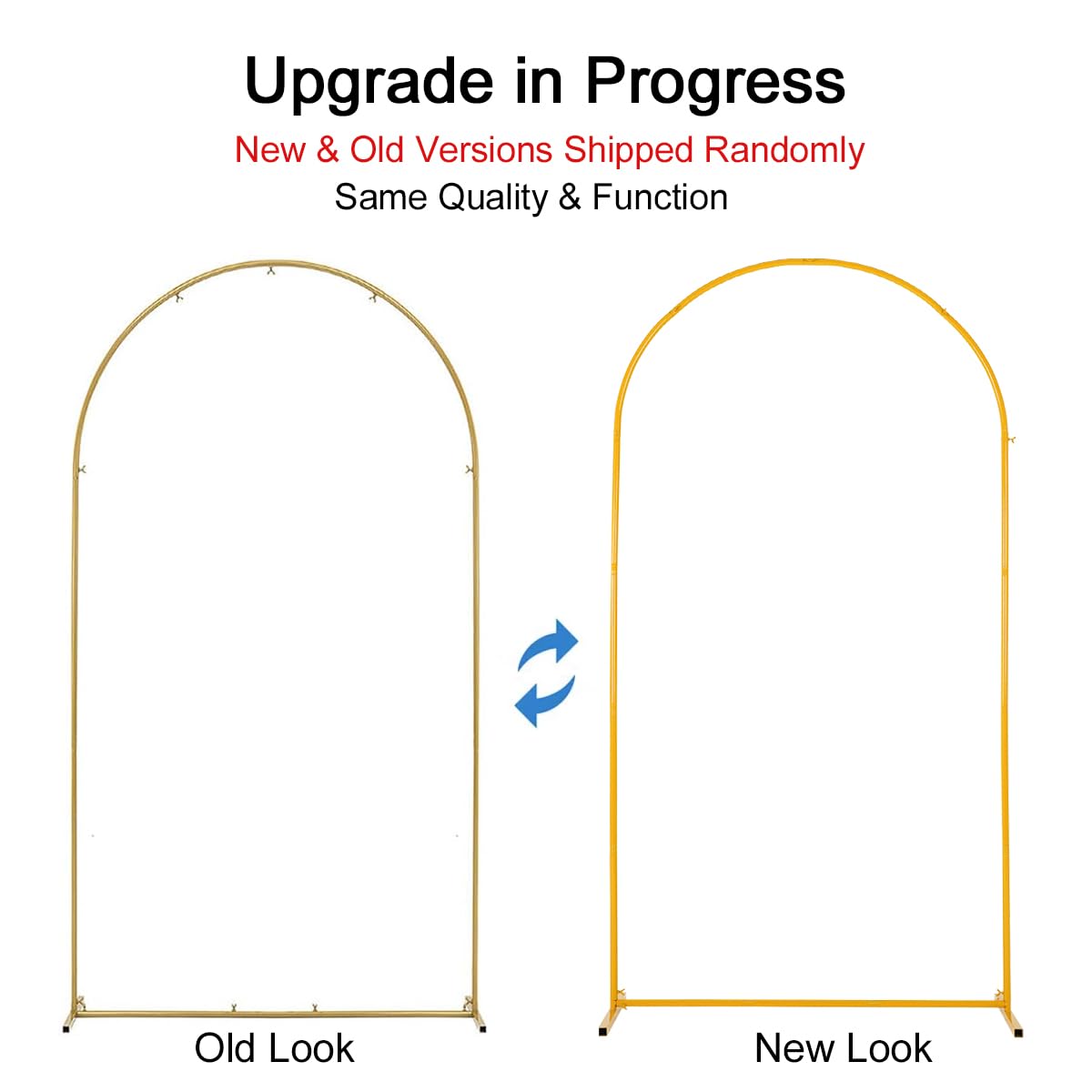 Vincidern 6.6 FT Wedding Arch Backdrop Stand for Parties, Balloon Arch Stand, Wedding Arches for Ceremony, Metal Arch Backdrop Stand for Bridal Baby Showers, Birthday Party Decoration Door Frame Gold