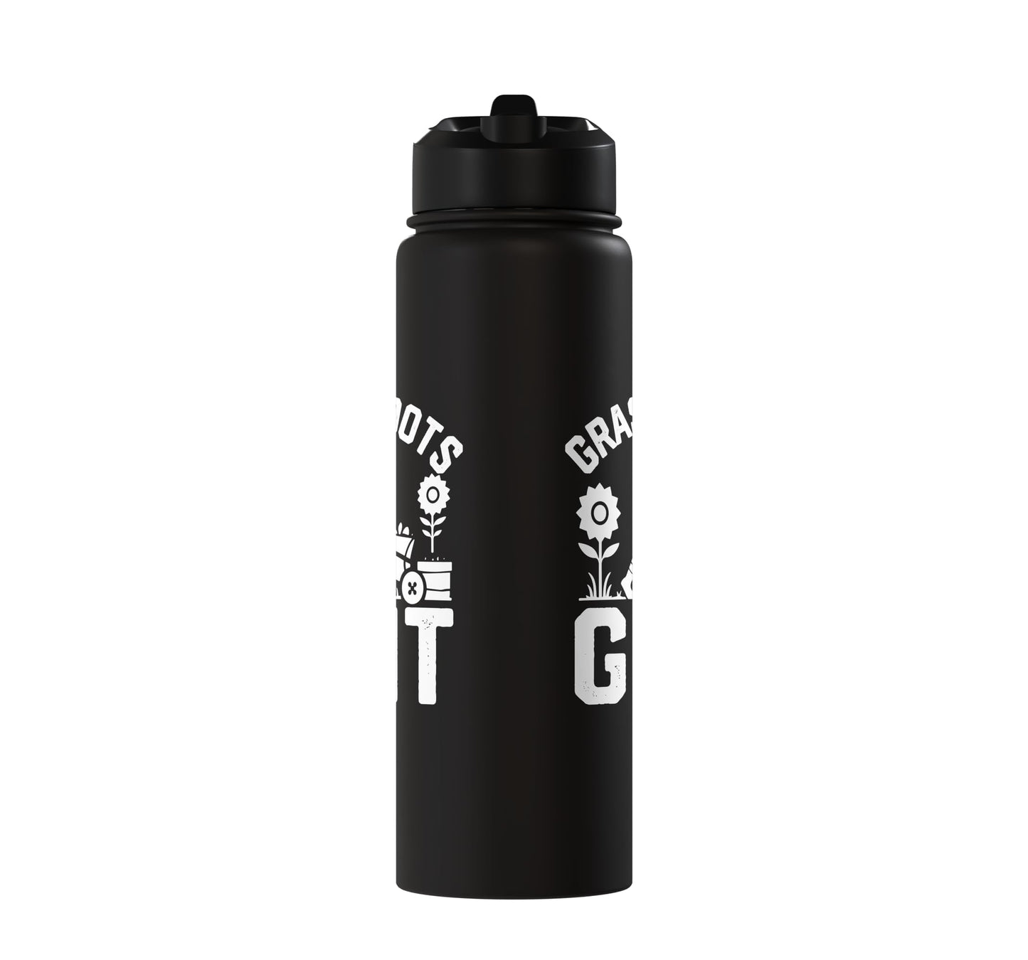 Farming Grassroots Grit Farmer With Wheelbarrow Stainless Steel Insulated Water Bottle