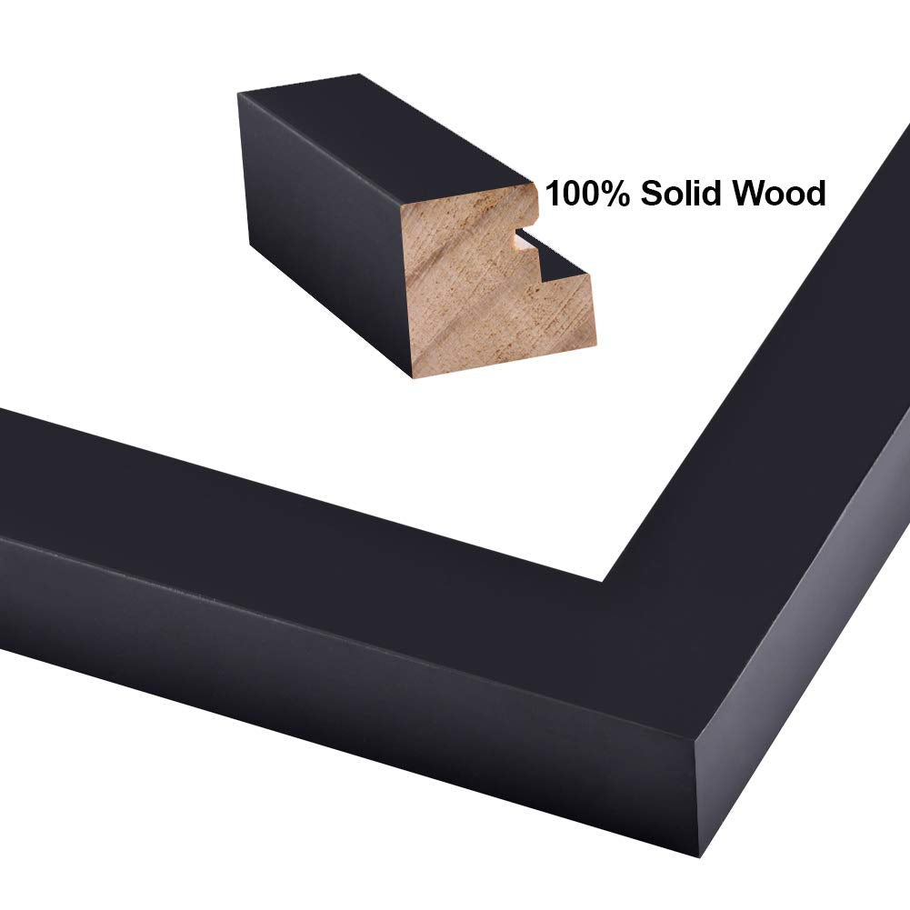 RPJC 5x7 Picture Frames Made of Solid Wood High Definition Glass for Table Top Display and Wall Mounting Photo Frame Black