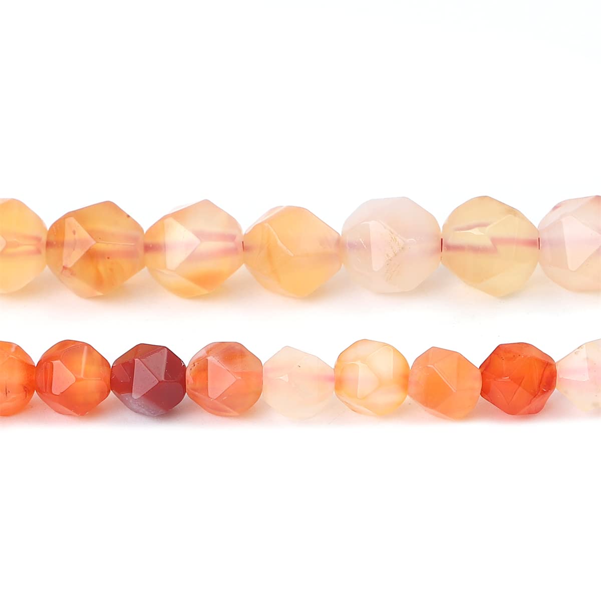 BEADIA Faceted Natural Sunstone Stone Round Beads 6mm 36cm/Strand for Jewelry Making