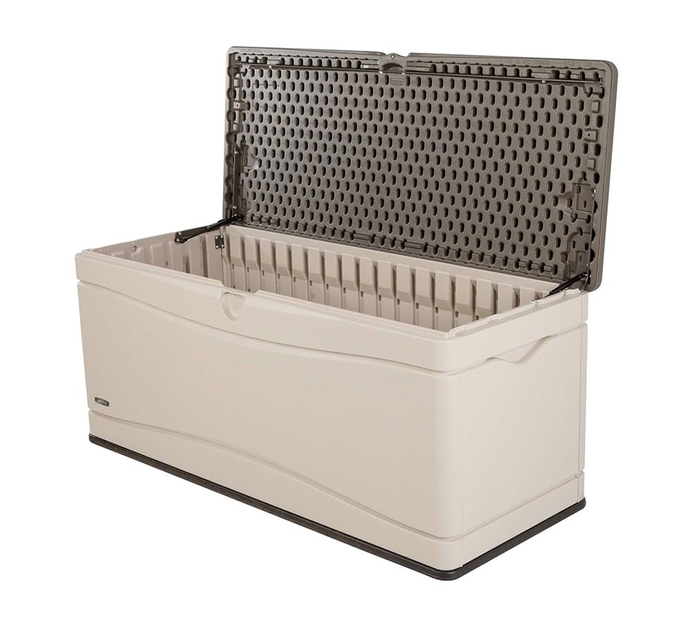 LIFETIME 60012 Extra Large Deck Box, 130 Gallon, Desert Sand/Brown