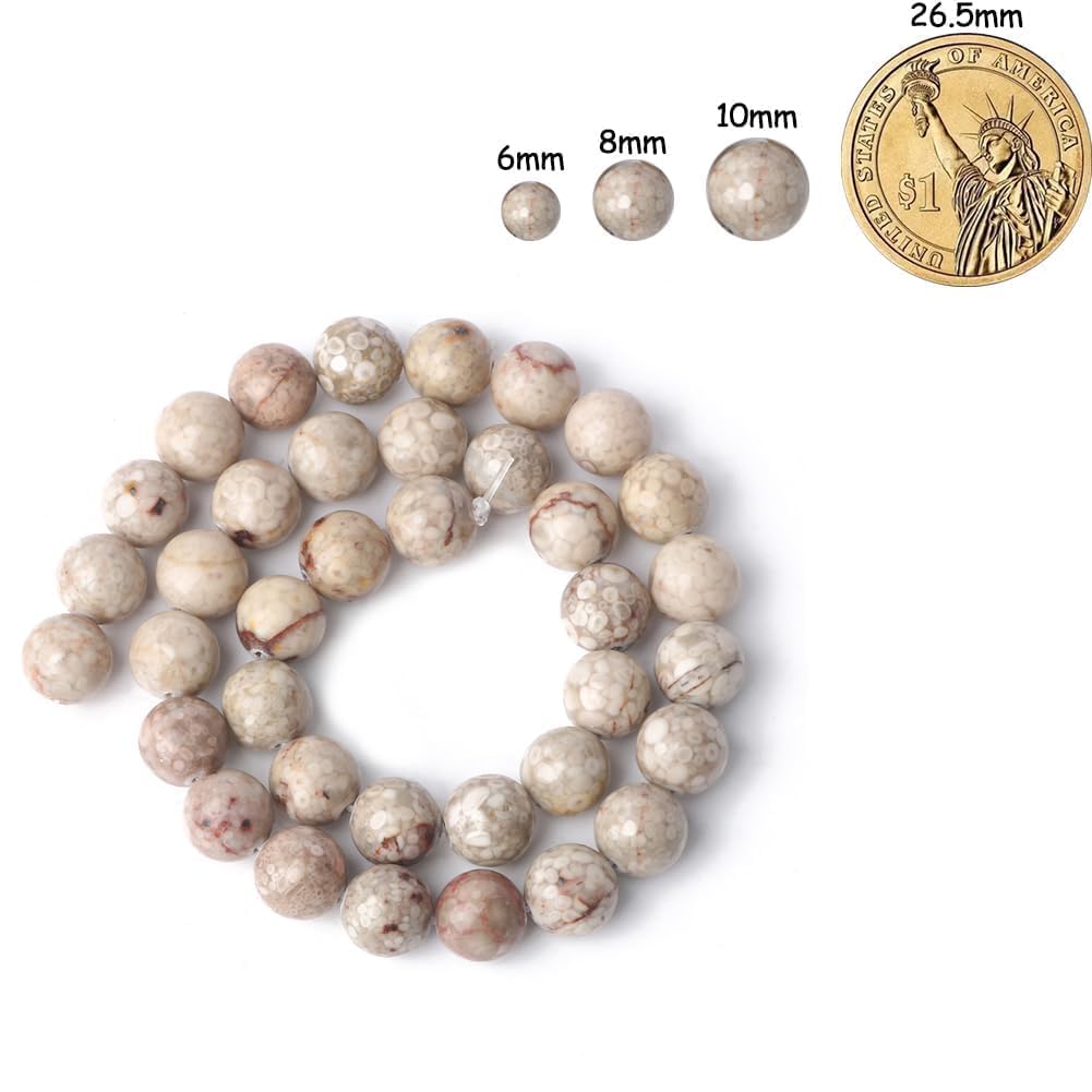 Yochus 45pcs Polish Maifanitum Beads，8mm Healing Power Natural Stone Round Loose Gemstone Beads for Jewelry Making Earring Necklace DIY Crafts