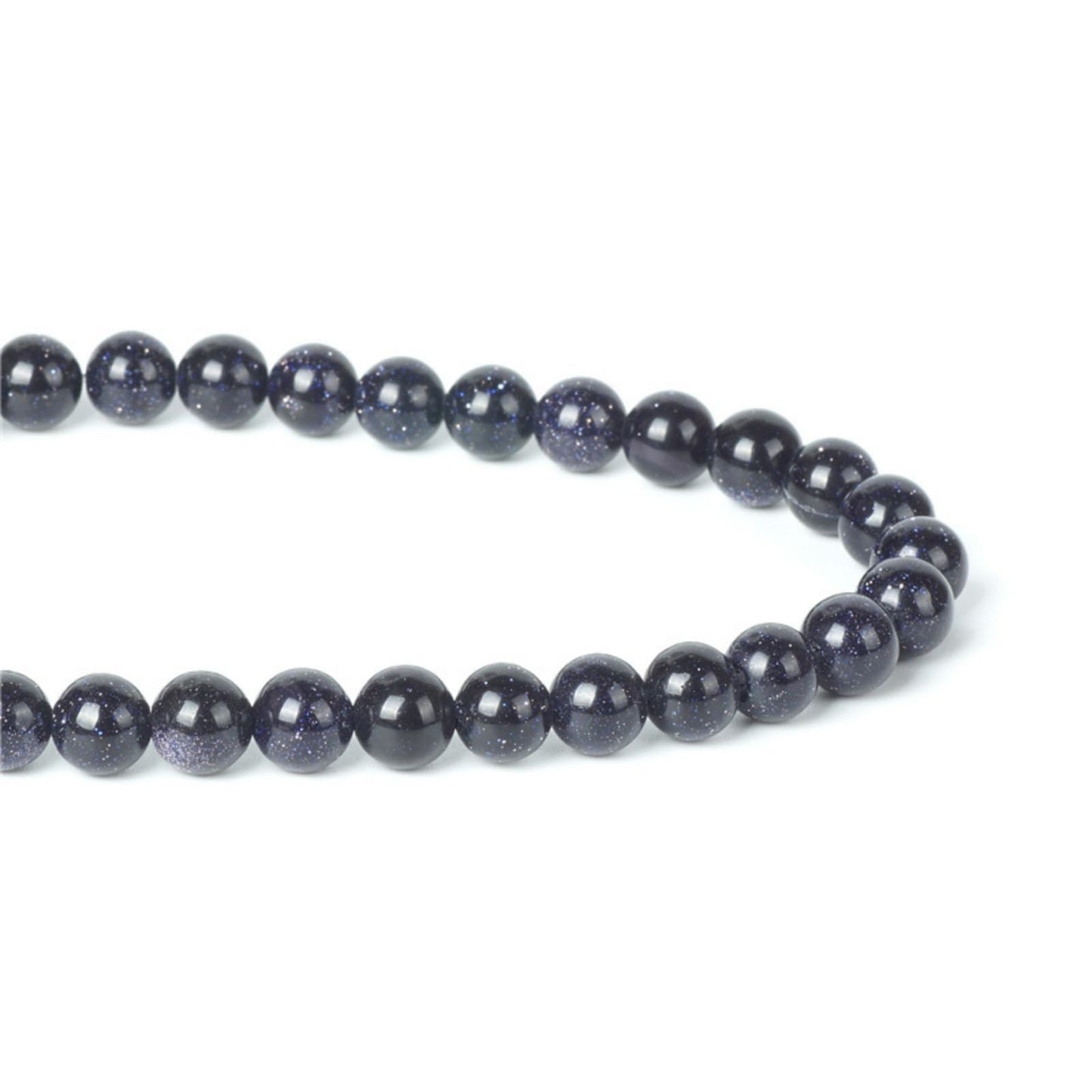 100Pcs Natural Stone 6mm Blue Sand Stone Round Loose Gemstone Energy Healing Beads Hole Size 1mm DIY Smooth Beads for Bracelet Necklace Earrings Jewelry Making
