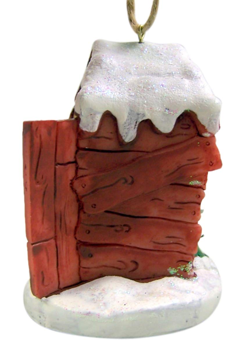 Cape Shore Santa in Outhouse Making His List Resin Christmas Ornament