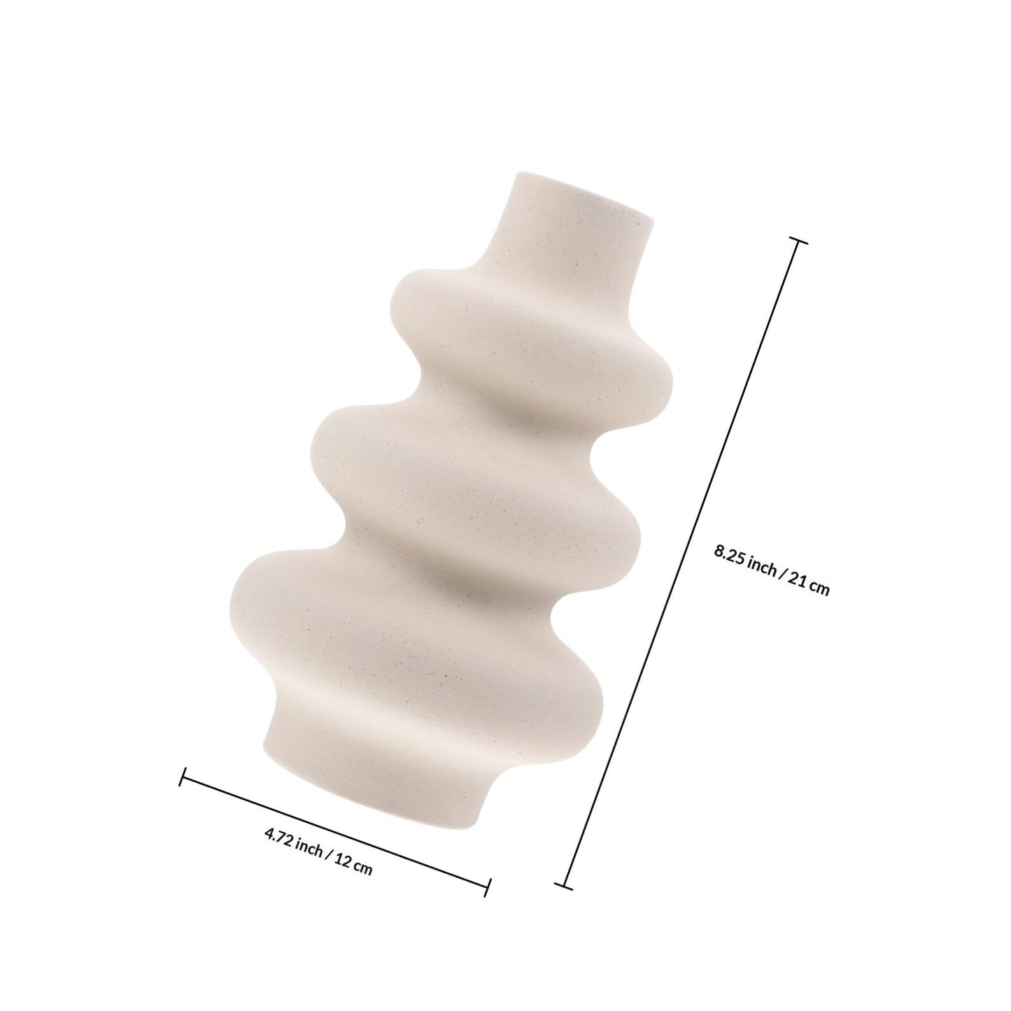 Beaupretty Matte Frosted Ceramic Geometric Flower Vase DIY Craft Decorative Floral Ornament Home Décor Accent for Living Room and Office