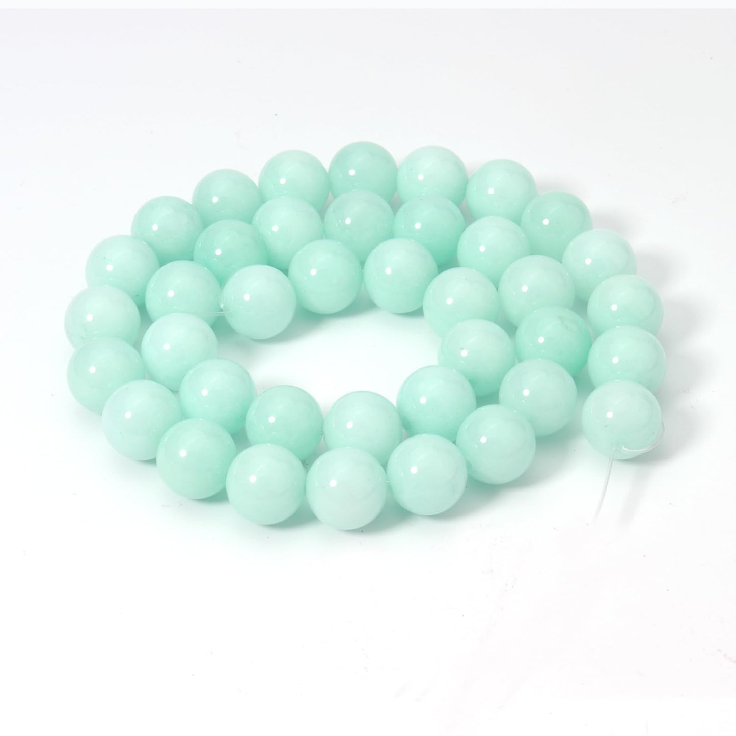 Siomia 45pcs 8mm Natural Amazonite Gemstone Beads Energy Healing Crystal Round Loose Stone Beads for Jewelry Making, DIY Bracelets Necklaces