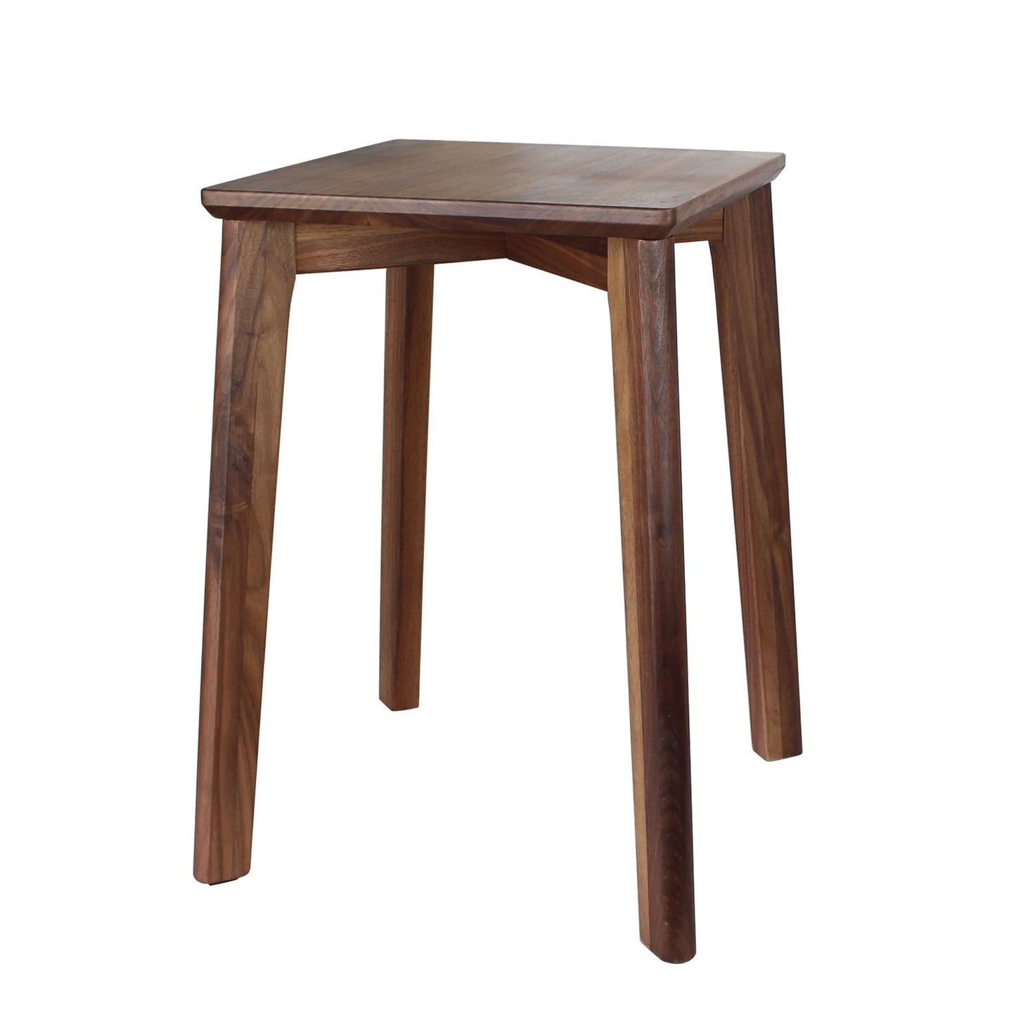 GLIBBUL 18-Inch Walnut Wood Stool, Stackable Backless Wooden Seating Solution with Square Top Anti-Slip Felt Pad for Kitchen, Rooms, Office, Studio, Garden (1)