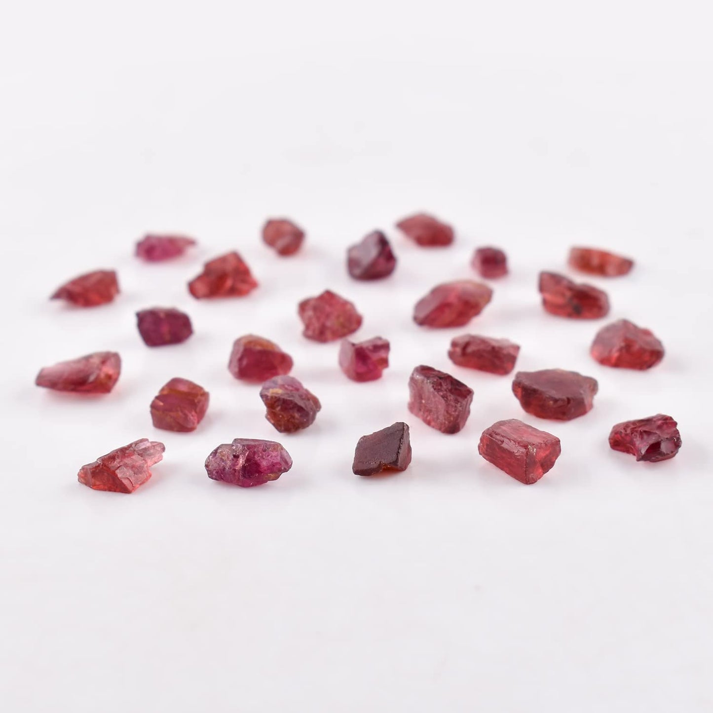 50 carats Natural Raw Red Garnet Gemstones Stone Rough Crystals, Jewelry Making Bulk Supply, Wire Wrapping, Wholesale Lot, Chakra Crystals January Birthstone DIY Loose Stones, 9 to 13mm, (7 to 8pcs)
