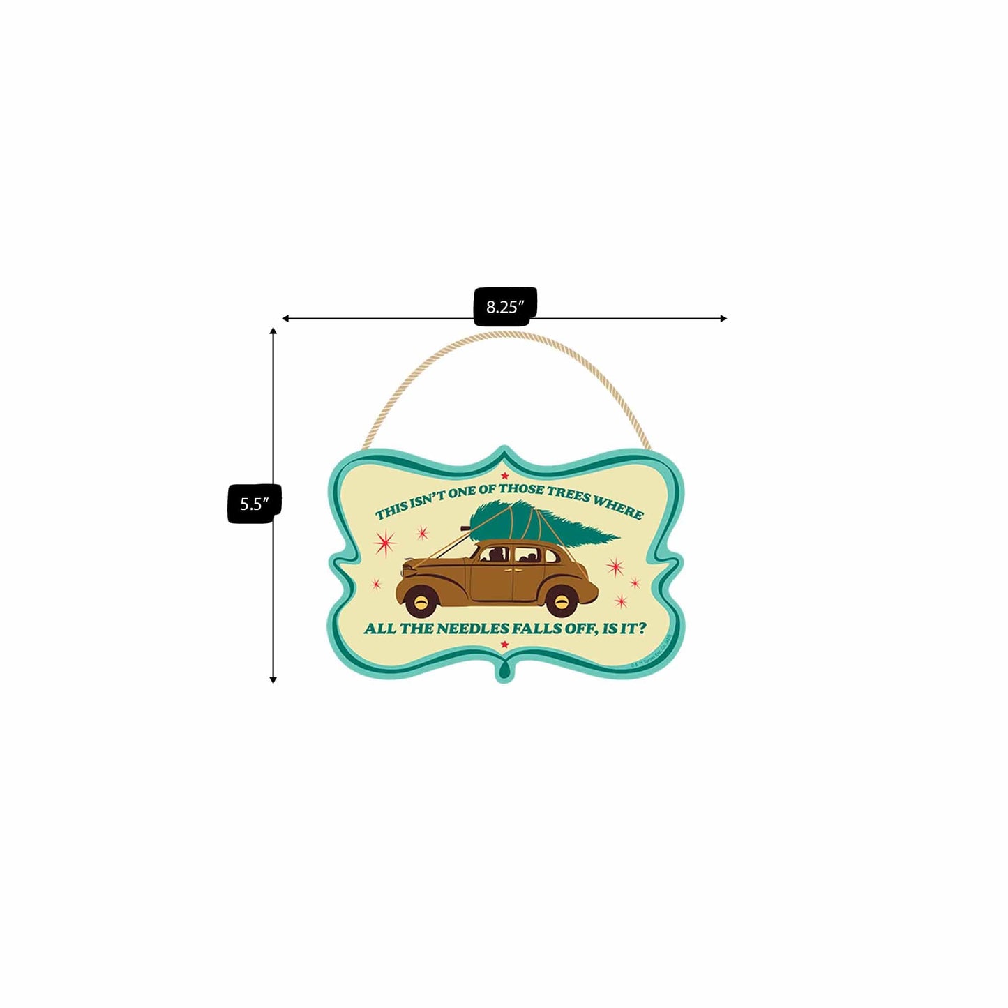 A Christmas Story Tree Needles Quote Hanging Wood Wall Decor - Funny Christmas Story Decoration for Home