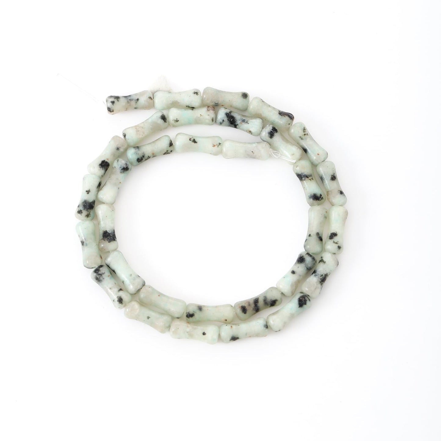 5x12mm Natural Kiwi Jasper Stone Bamboo Shape Gem Healing Energy Loose Spacer Beads for DIY Necklace Bracelet Earring