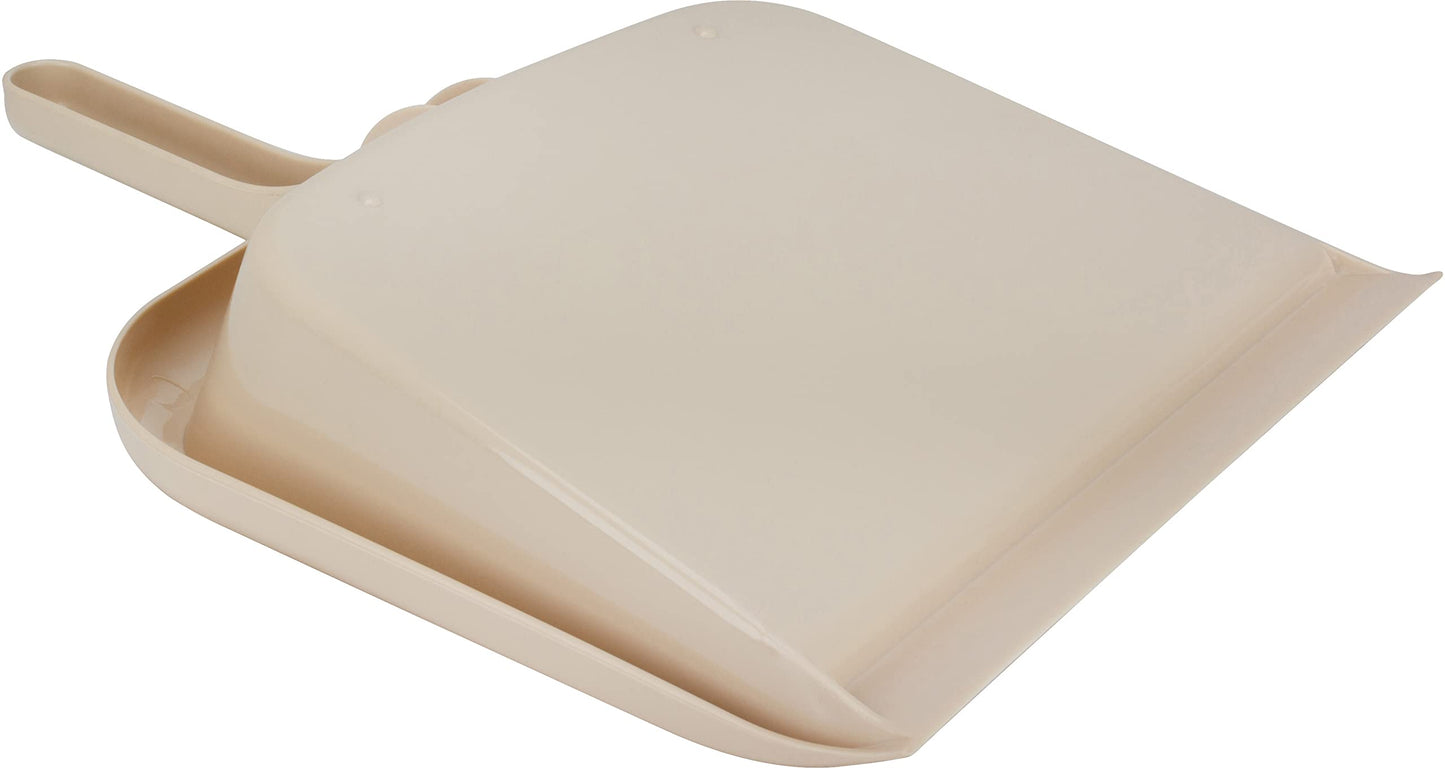 SPARTA Large Handheld Dustpan with Hanging Hole, Heavy-Duty Plastic Dustpan with Wide Lip for Countertops and Surfaces, Plastic, 10 Inches, Tan