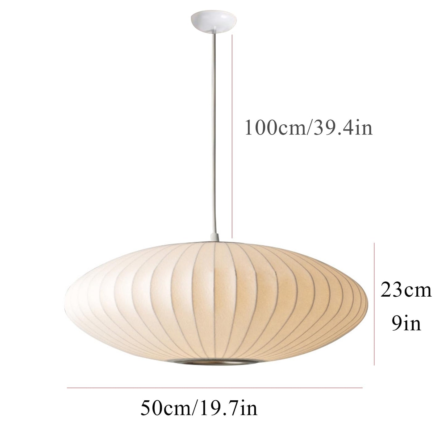 Topjia Silkworm Cocoon Single Head Pendant Light,Modern Cloth Hanging Ceiling Lighting,Creative Hollow Chandeliers for Living Room Dining Room Restaurant Cafe(50cm(19.7in), White)