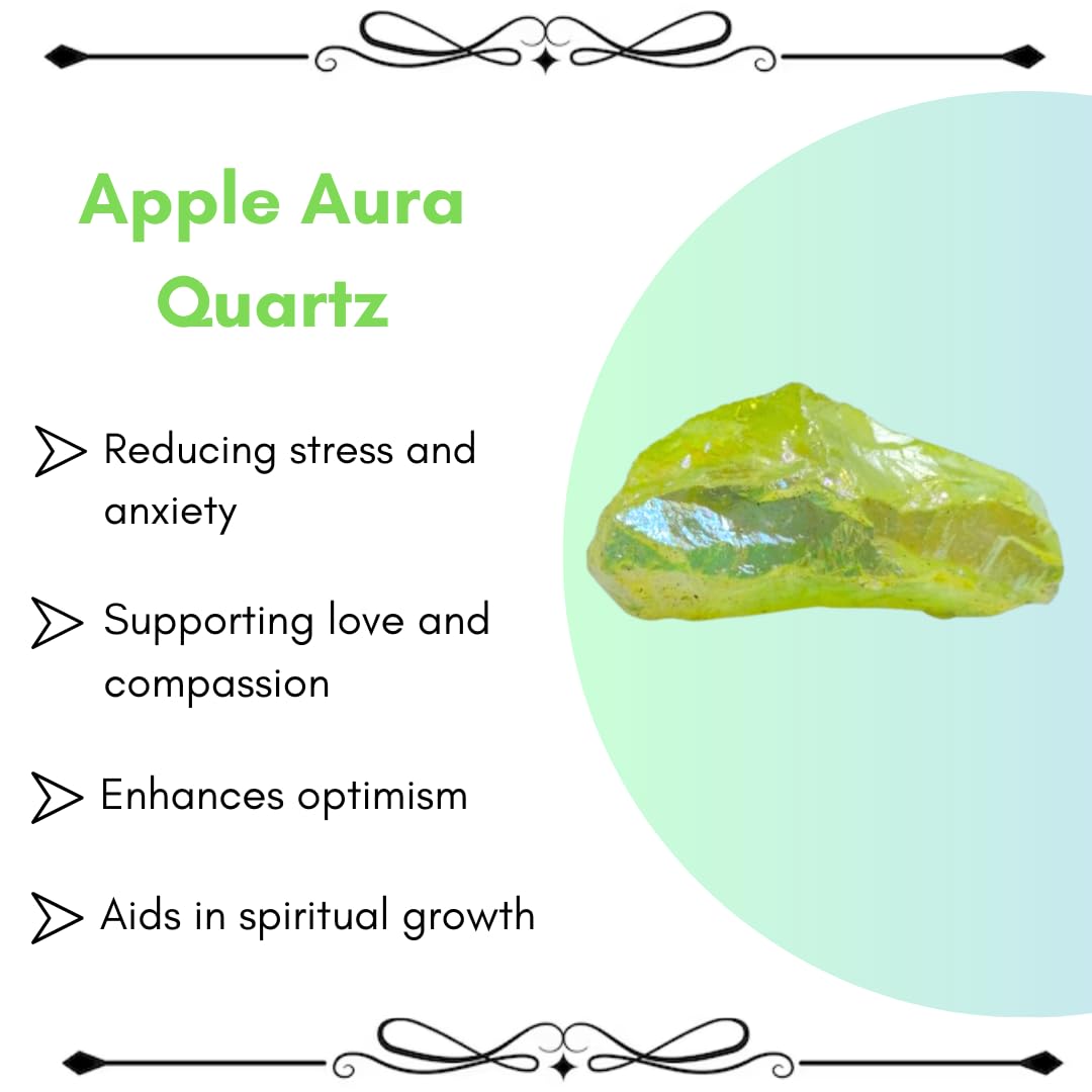 Crystals, Rocks, Jade, Crystals and Healing Stones, Witchcraft Supplies, Healing Crystals, Stones, Healing Stones, Rock Collection, Agate, Raw Stones (Apple Aura Quartz, 2 Pcs)