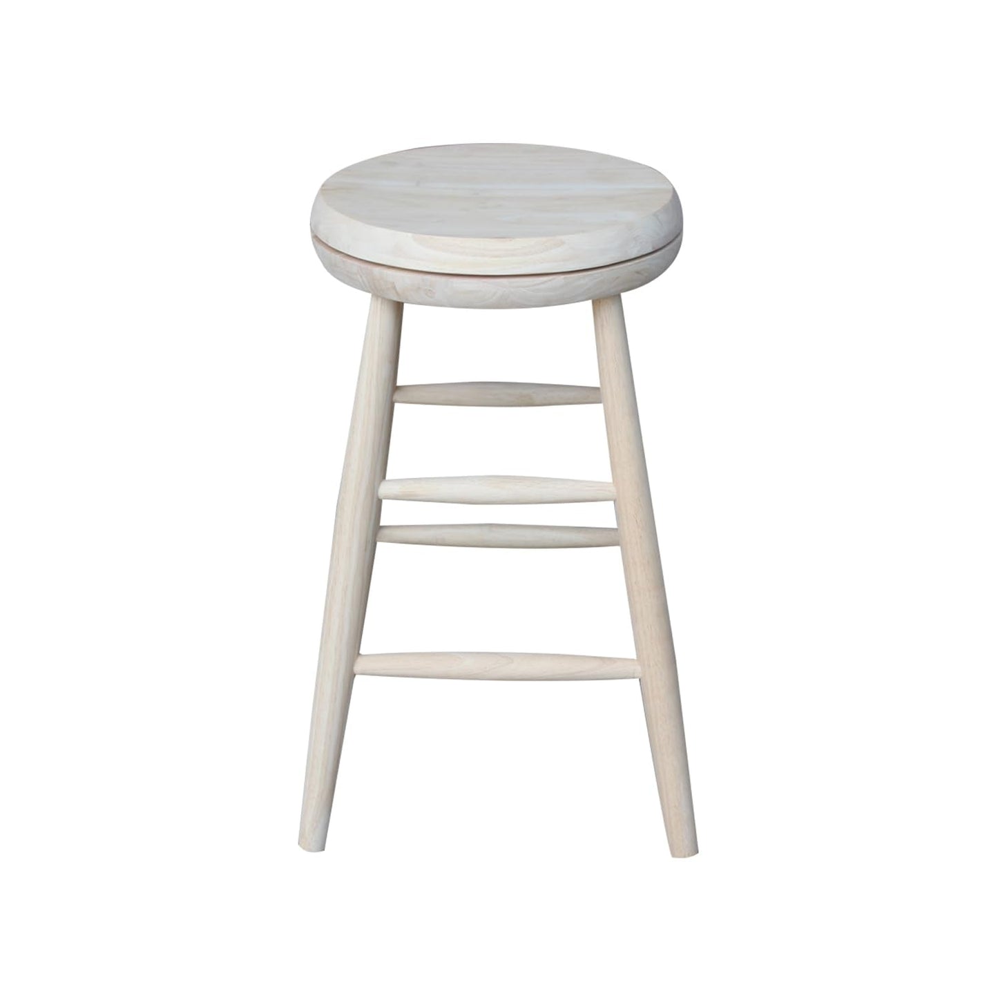 HomeStock African Artifacts Swivel Scooped Seat Stool, 24" Seat Height, Solid Hardwood, 14" x 14" x 24", Fully Assembled, Ideal for Residential Use, Stylish & Durable