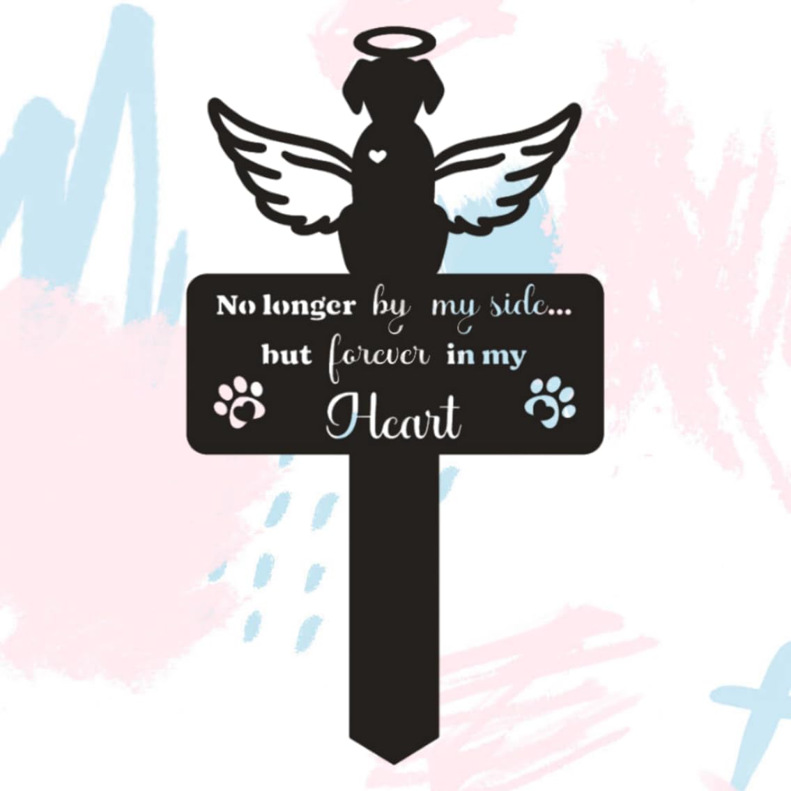 HSECPTOW Metal Dog Memorial Garden Marker, 12 inch Outdoor Pet Grave Marker with Silhouette Design, Weatherproof Headstone Plaque for Indoor, Yard