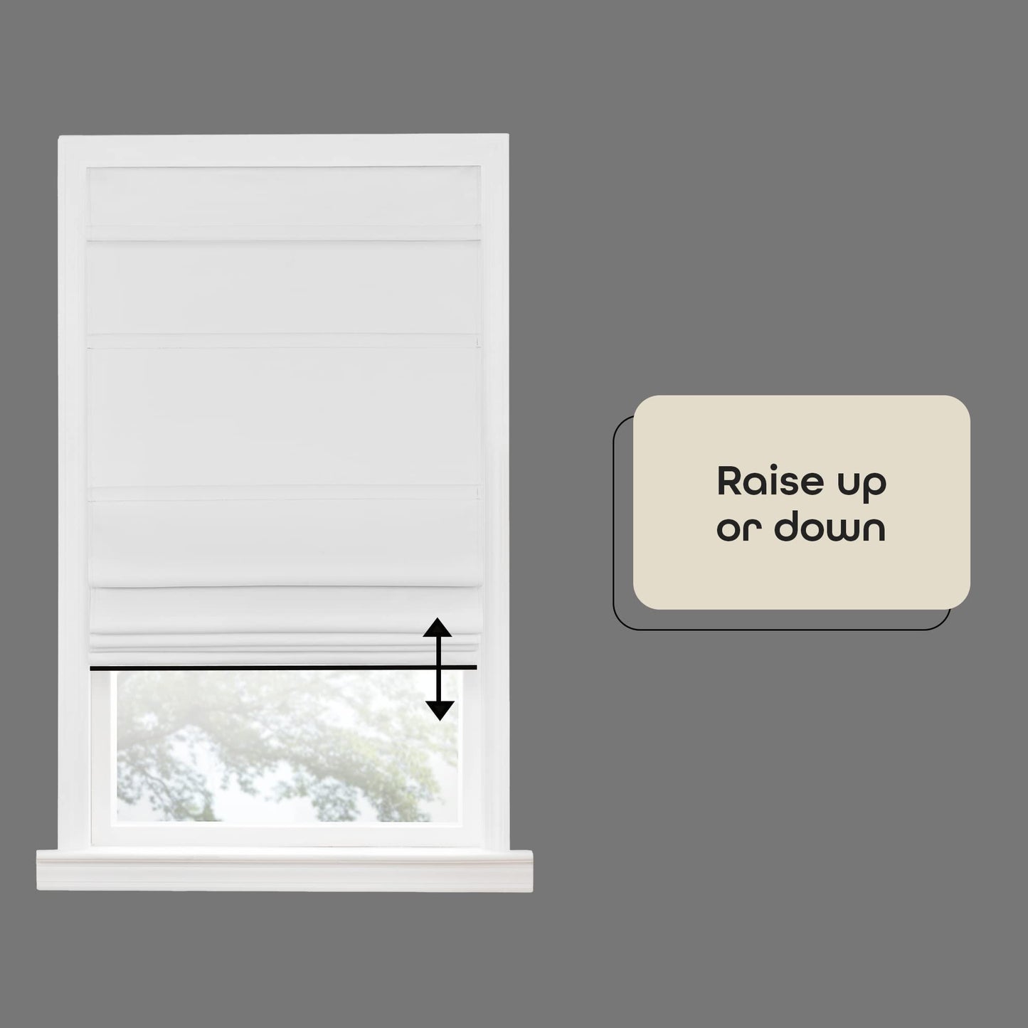 Cordless Roman Shades for Windows - 27 Inch Width x 64 Inch Length (White) - Blackout Polyester Window Privacy Blinds for Bedroom, Kitchen & Dining Room by Achim Home Décor