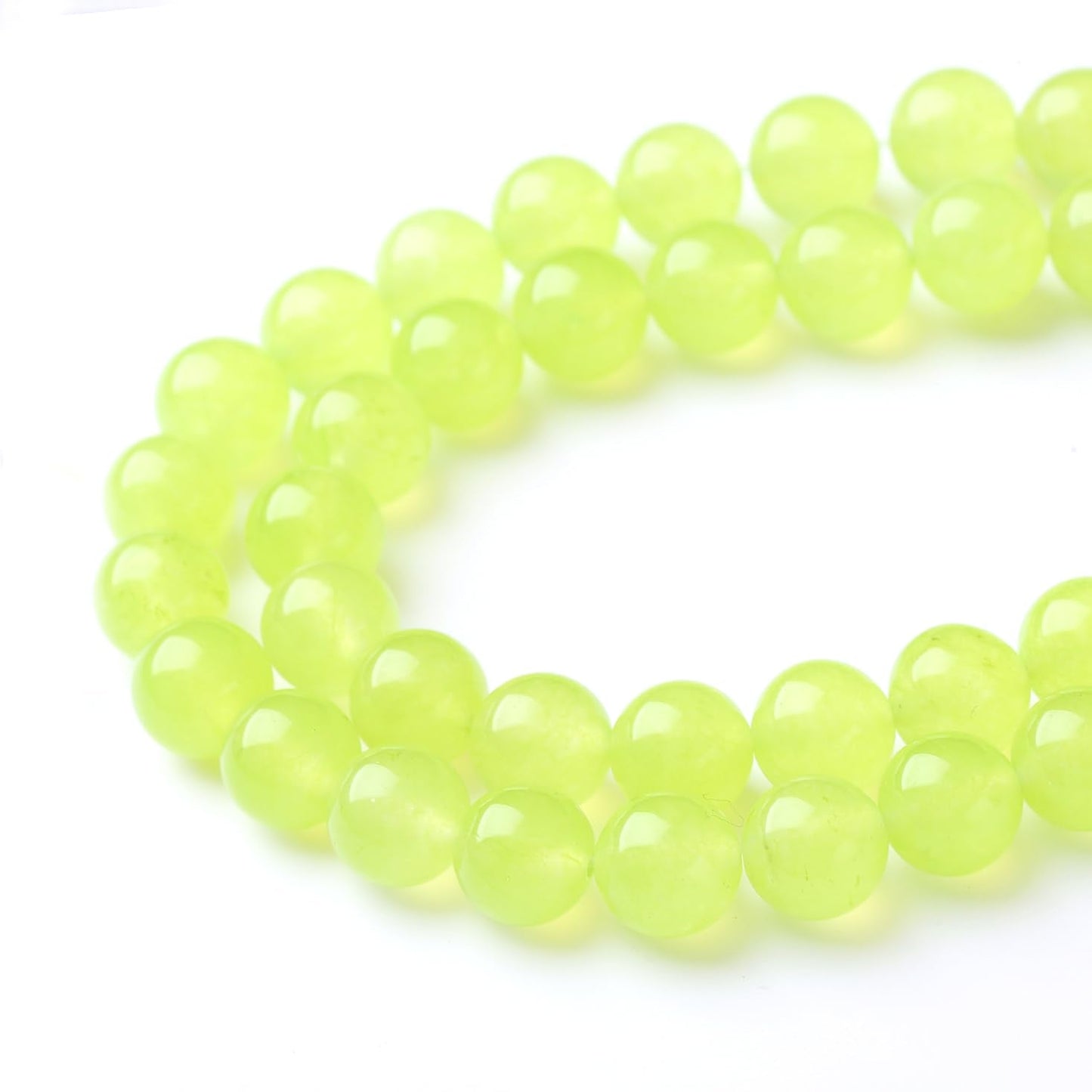 45PCS 8MM Natural Apple Green Chalcedony Beads Round Loose Stone Beads for Jewelry Making DIY Energy Stone Healing Power Bracelet 15"