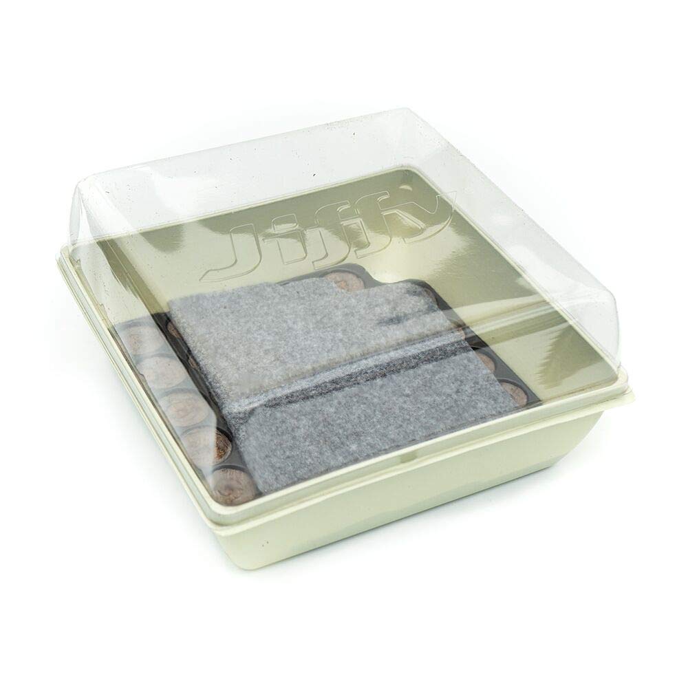 Jiffy Seed Starter Tray Kit - Self-Watering, High Germination Rate, Seedling Tray - 2 Pack, Peat/Plastic