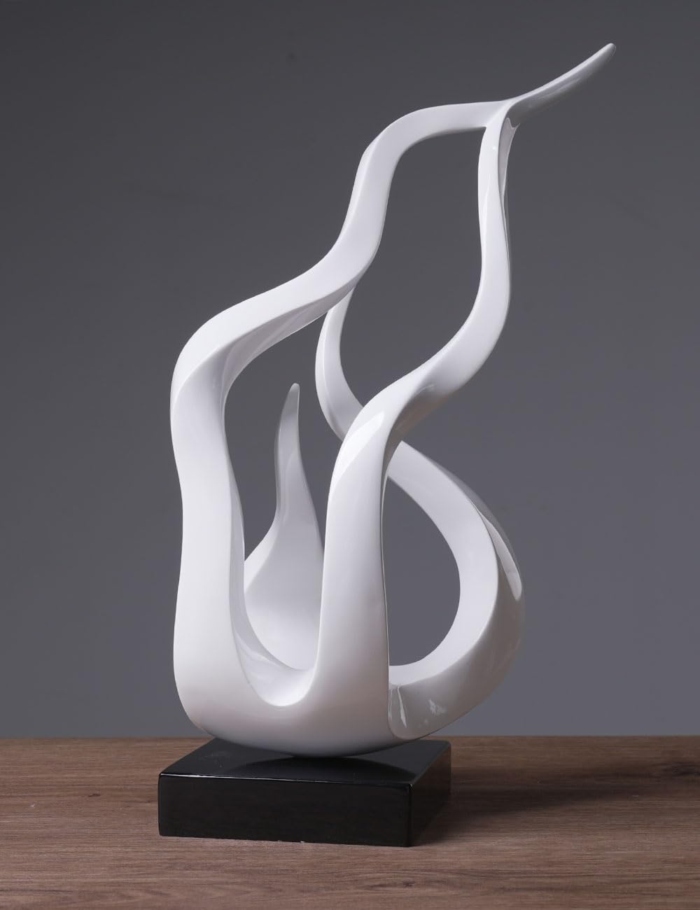 NENBOLEC Abstract Sculpture Decor Modern Art Gift Holy Flame Figurine Statue for Home Office Living Dining Room White 16.5 Inch