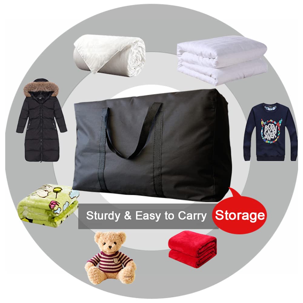 Extra Large Moving Bags with Strong Zippers & Carrying Handles, Storage Bags Storage Totes for Clothes, Moving Supplies, Space Saving Oversized Storage Bag Organizer for Moving, Traveling (2 Pack)