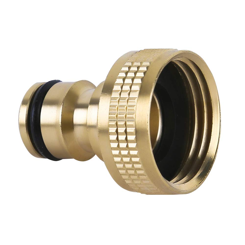 HQMPC Male Garden Hose Quick Connect Solid Brass Quick Connector Garden Hose Fitting Water Hose Connectors 3/4 inch GHT (4 Female+ 4Male)