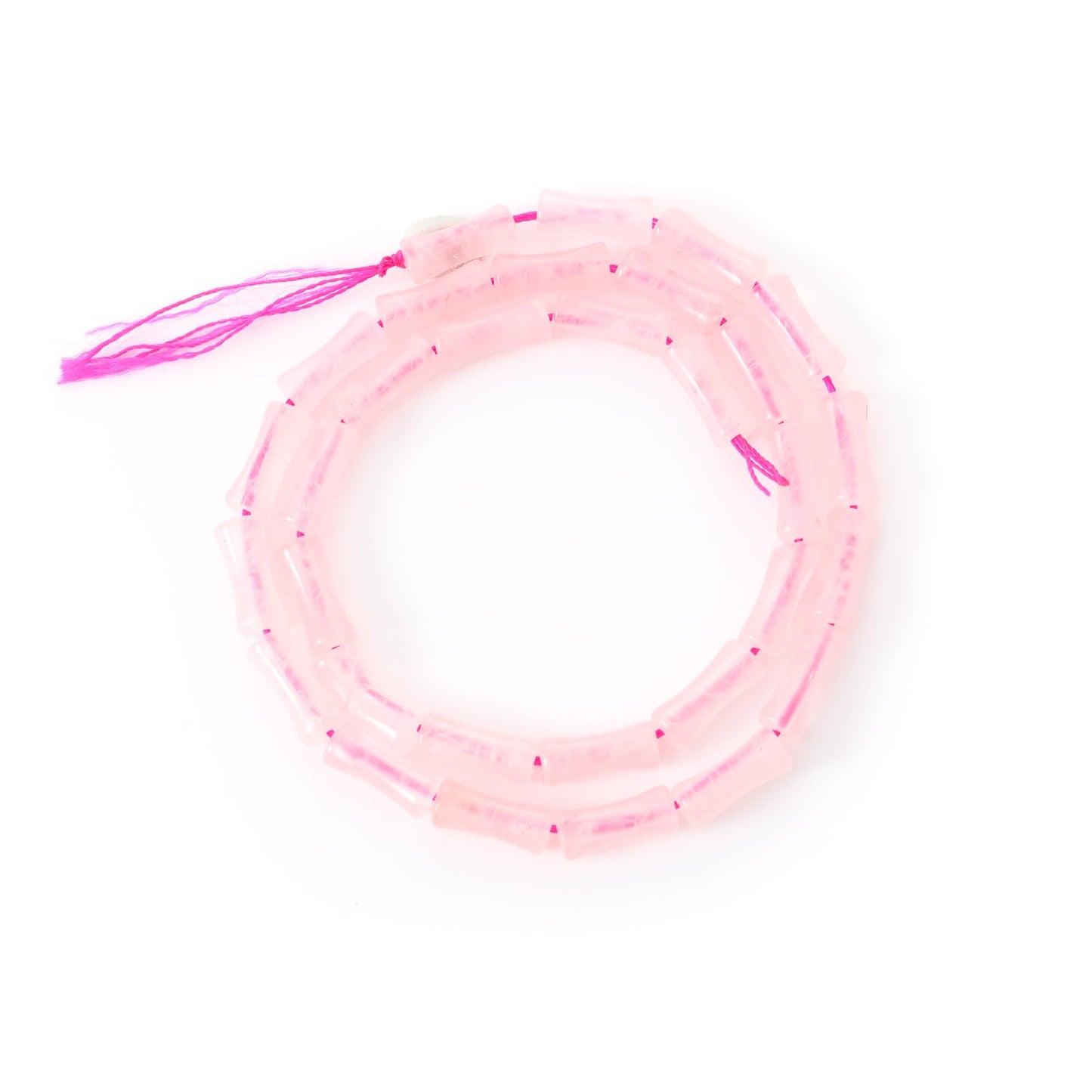 5x12mm Natural Rose Quartz Stone Bamboo Shape Gem Healing Energy Loose Spacer Beads for DIY Necklace Bracelet Earring