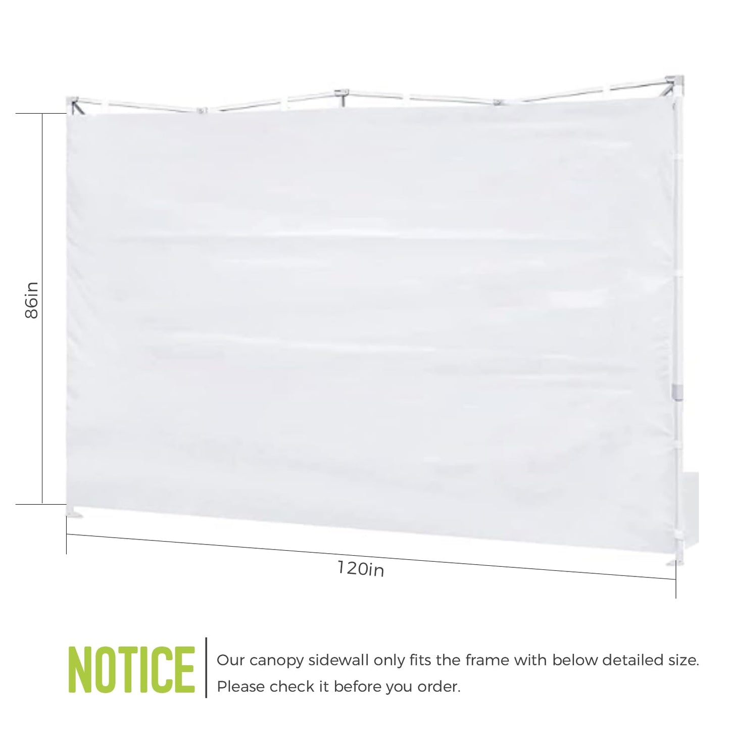 FLAGLY 10x10 Pop Up Canopy Sidewall - 1 PC 300D Waterproof Attachable Tent Wall, Privacy Shade for Outdoor Events, Vendor Booths (Tent Not Included, Basic Style)