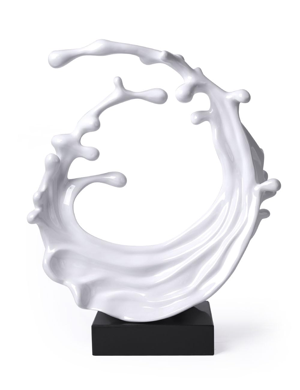 NENBOLEC Abstract Sculpture Decor Modern Art Gift Sea Wave Figurine Table Centerpiece Statue for Living Room Bedroom Office White 16.5 Inch