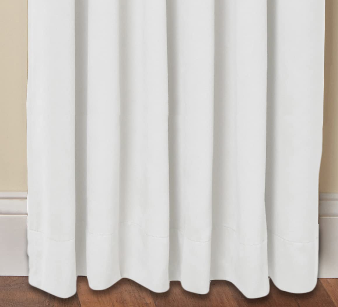 COTTON CRAFT White Curtain Window Panel Drapes - Set of 2 - Thick Cotton Duck Fabric Reverse Tab Top Window Treatment - Bonus Tie Backs - Clean Crisp Elegant Look - Bedroom Living Room - 50 W x 84 L