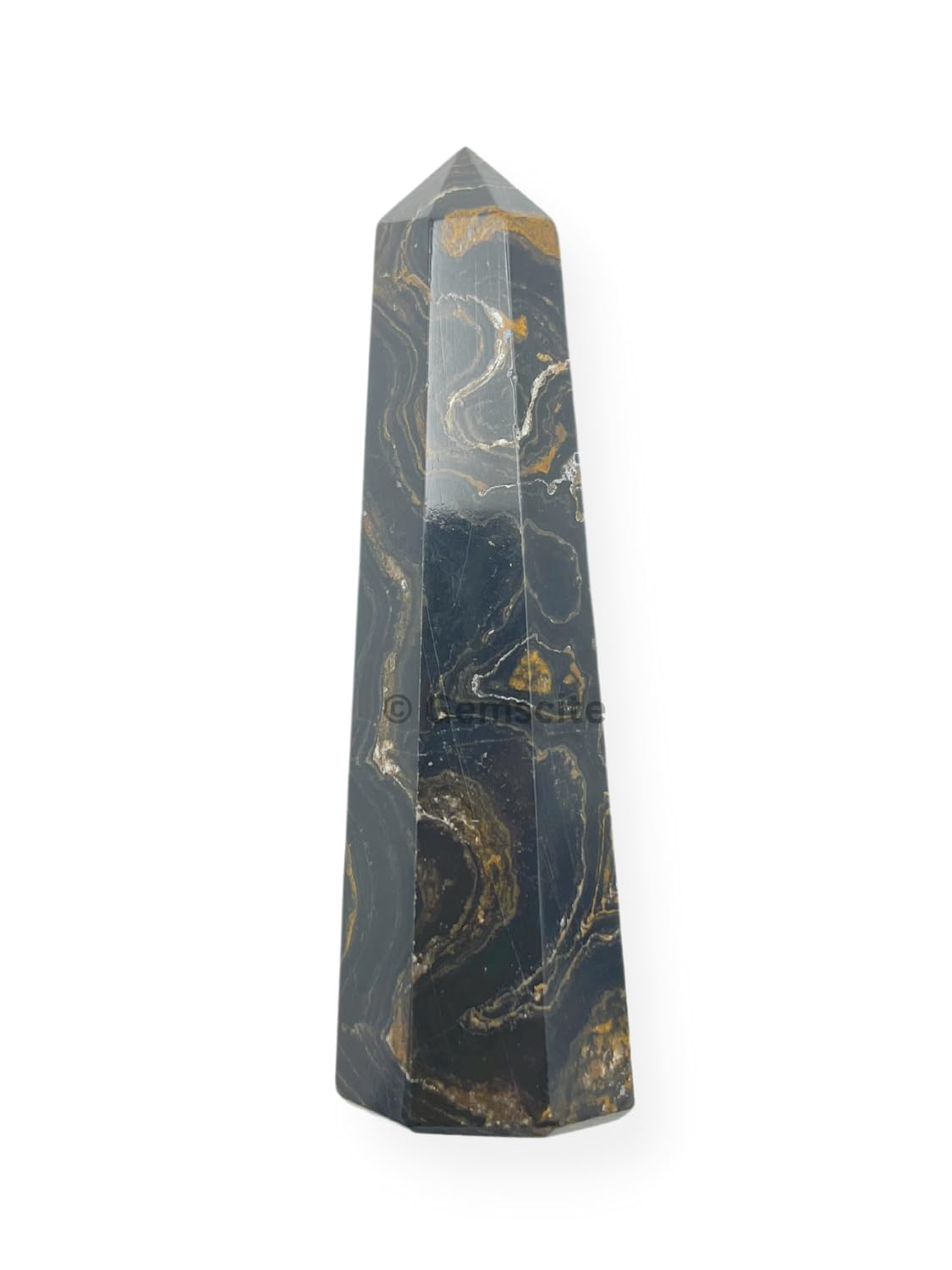 WholesaleGemShop 3 Inch (70 mm) Gemstones Stromatolite Obelisk Tower Jumbo Facet Aura Rock Crystal Natural Polished Earth Wand Spirit
