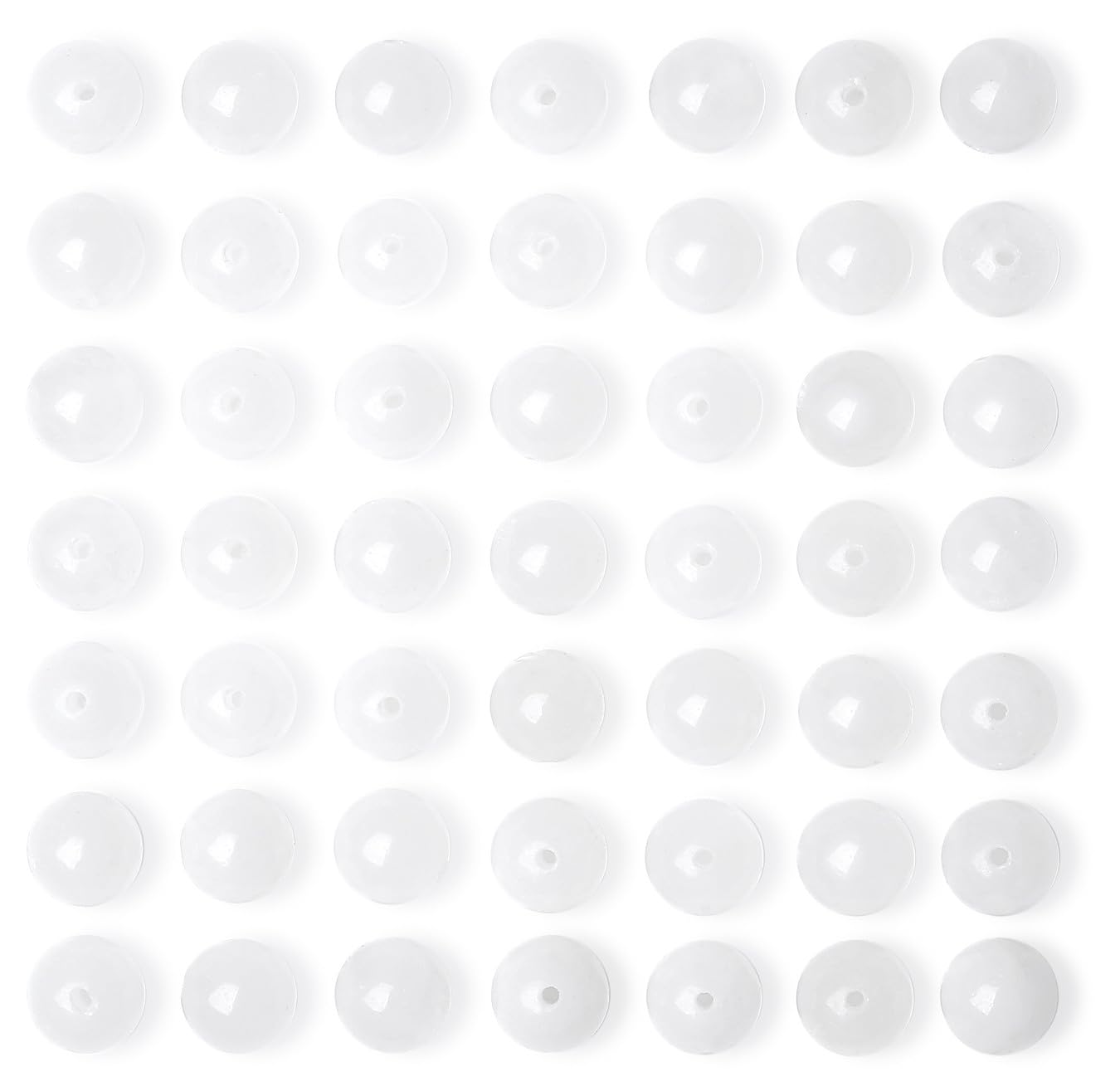 QINJIEJIE 100PCS White Jade Beads 8mm Natural Stone Beads Round Loose Gemstone Bead for Bracelet Beading Crystal Jewelry Making DIY Necklace Earrings 0.32"