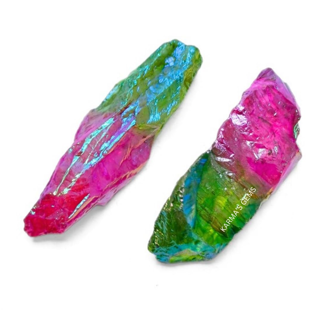 Crystals, Rocks, Jade, Crystals and Healing Stones, Witchcraft Supplies, Healing Crystals, Stones, Healing Stones, Rock Collection, Agate, Raw Stones (Rose - Apple Aura Quartz, 2 Pcs)