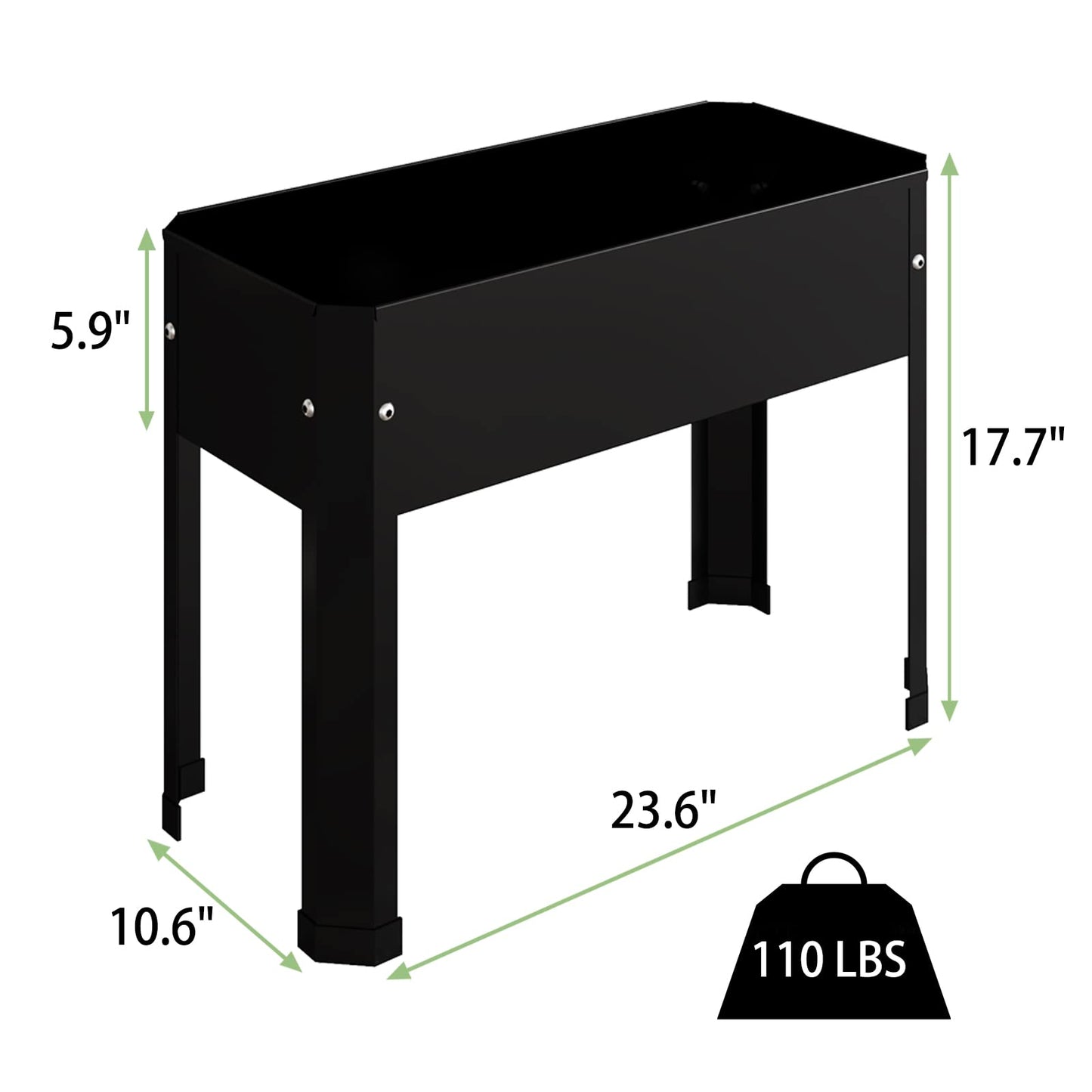 PROXRACER Raised Garden Bed with Detachable Legs Elevated Metal Planter Box for Growing Fresh Herbs Vegetables Flowers Succulents&Other Plants for Outdoor Backyard Patio Deck Balcony Black S