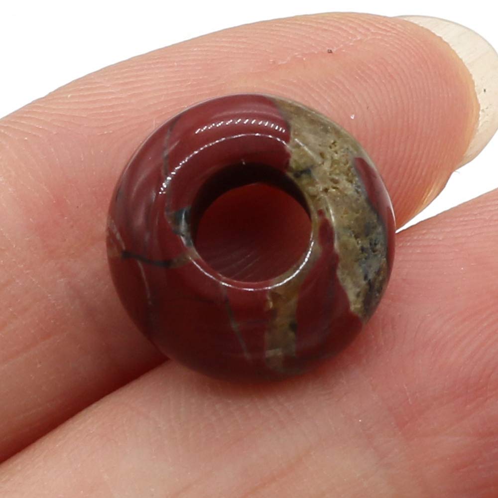 Natural Semi-Precious Stone Large Hole Loose Beads Abacus Shape Fashionable Opal Amethyst Unakite Rose Quartz Charm Beads for Making Necklace Bracelet 5x10mm