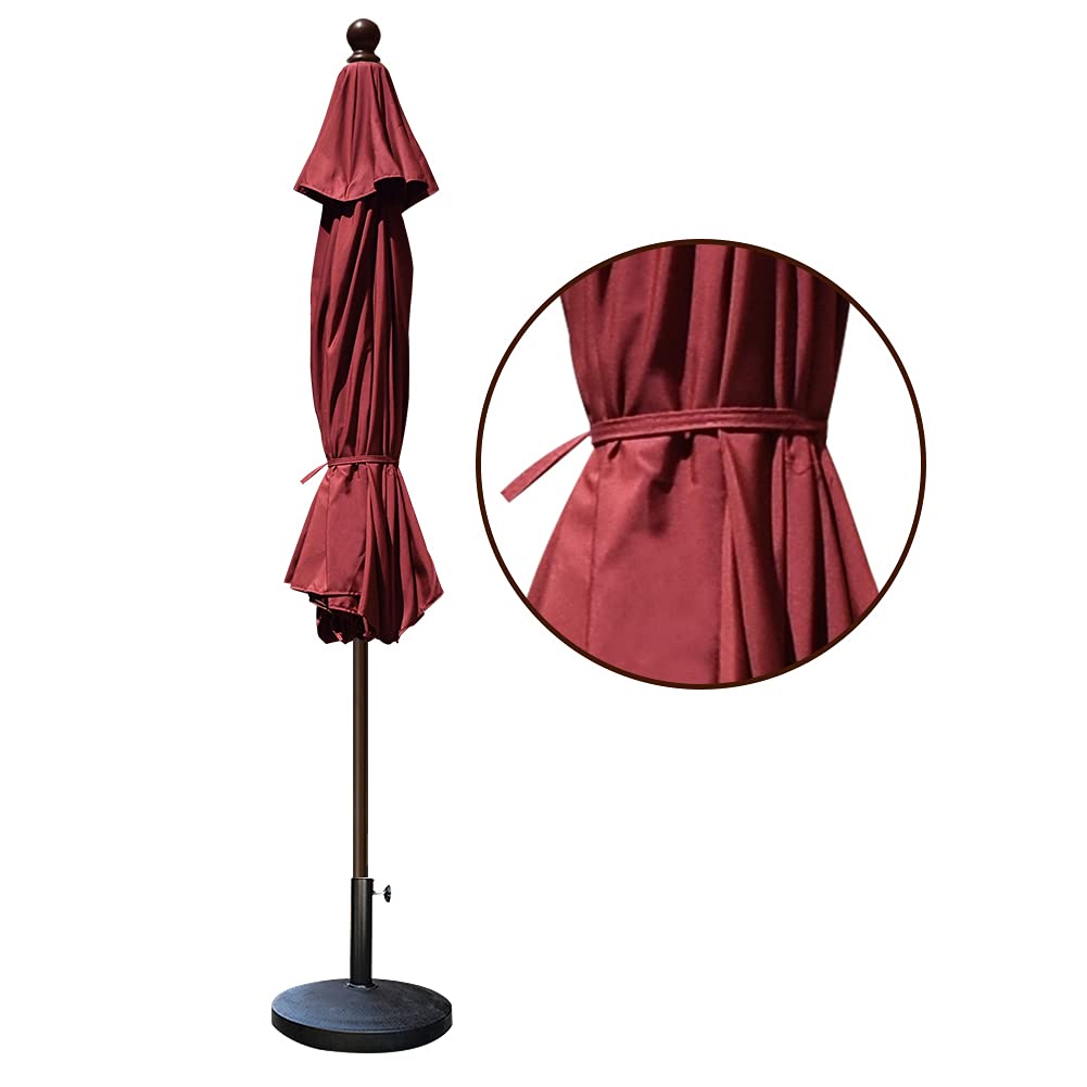 EliteShade USA 10-Year-Non-Fading 9Ft Market Patio Umbrella, UPF 50+ UV Protection Performance Sun Umbrella, Heavy Duty Commercial Grade Outdoor Table Umbrella with Crank & Tilt, Windproof Vented Top for Garden, Pool, Deck and Outdoor Playsets, Burgundy