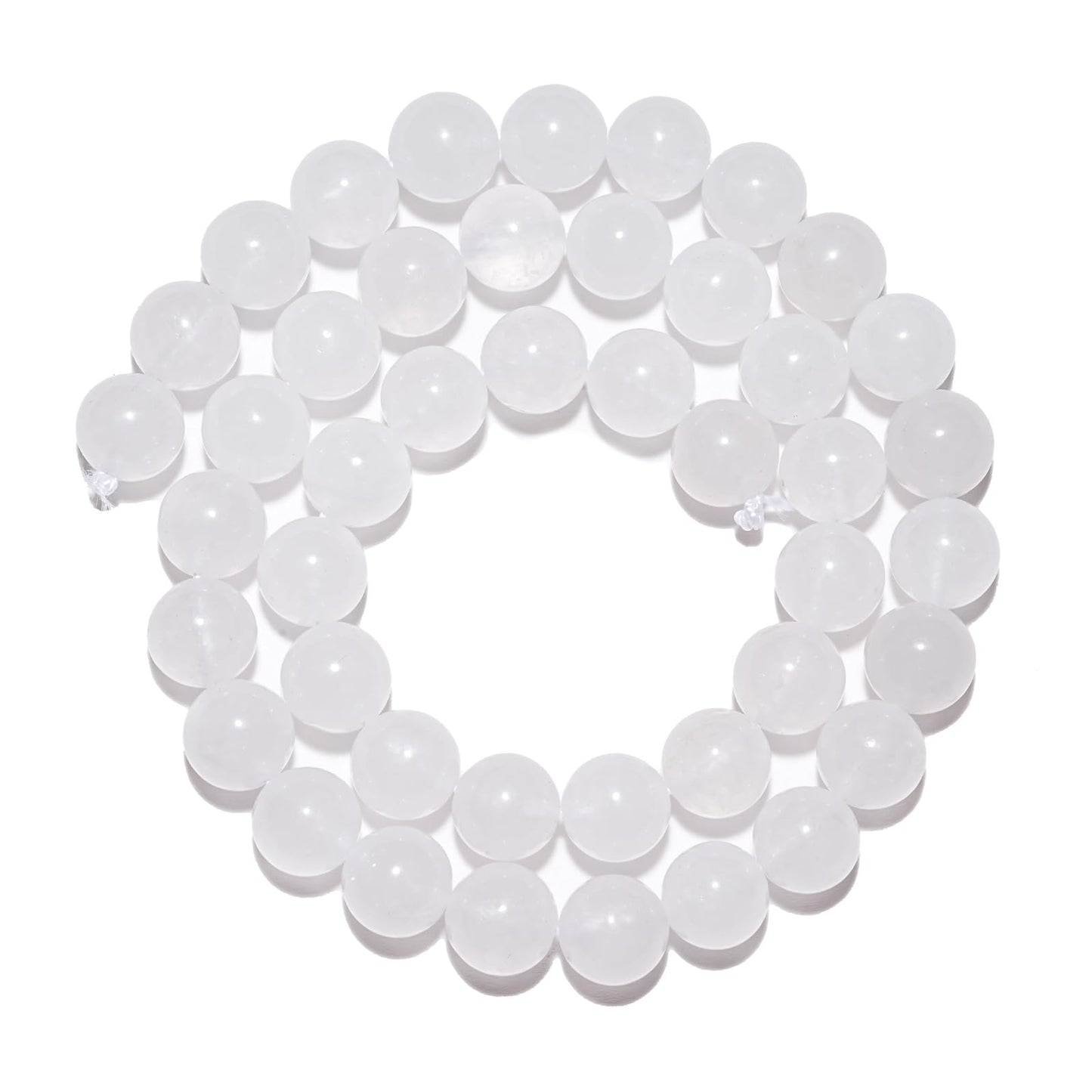 8mm Natural White Jade Gemstone Beads Polished Round Smooth Stone Beads for Bracelets Jewelry Making 15inch Loose Beads