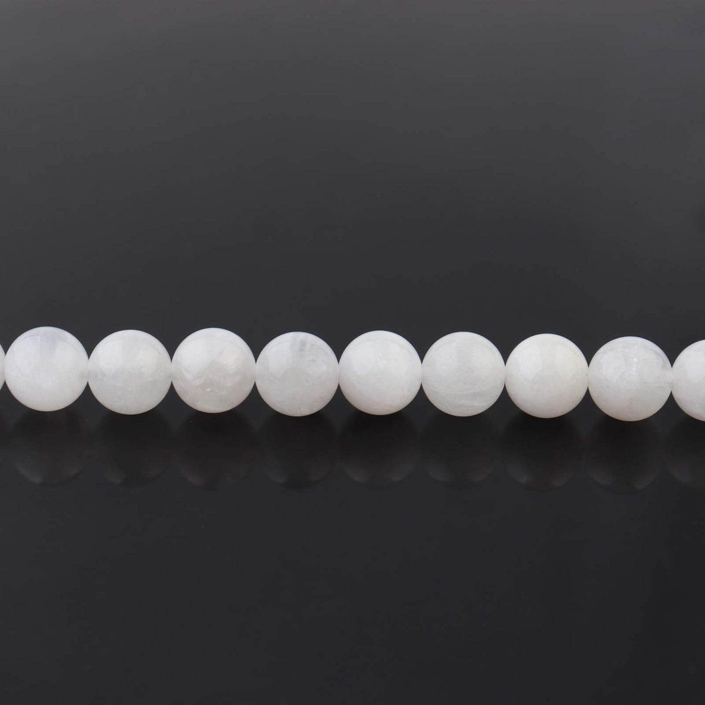 Filluck Natural Stone Beads 8mm White Moonstone Polished Round Smooth Gemstone Beads for Jewelry Making 15 Inch(White Moonstone,8mm)