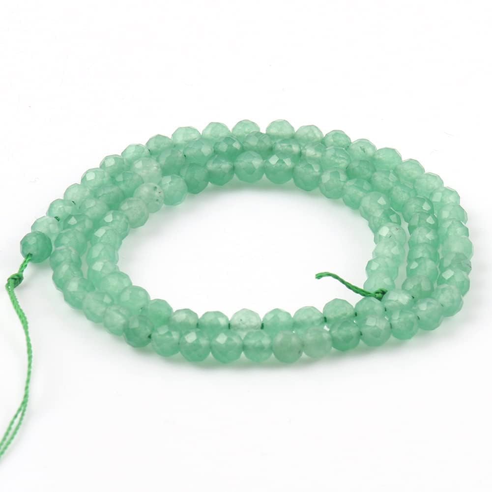 Song Xi 120pcs 3mm Natural Green Aventurine Gemstone Beads Faceted Round Loose Stone Beads for Jewelry Making (1 Strand)