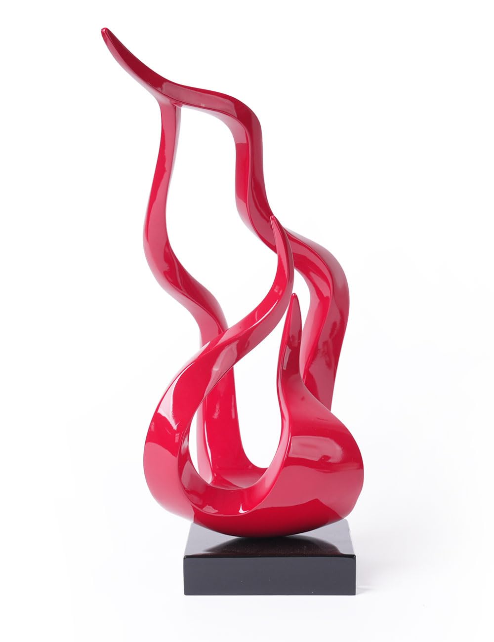 NENBOLEC Abstract Sculpture Decor Modern Art Gift Holy Flame Figurine Statue for Bookshelf Table Desktop Office Red 16.5 Inch
