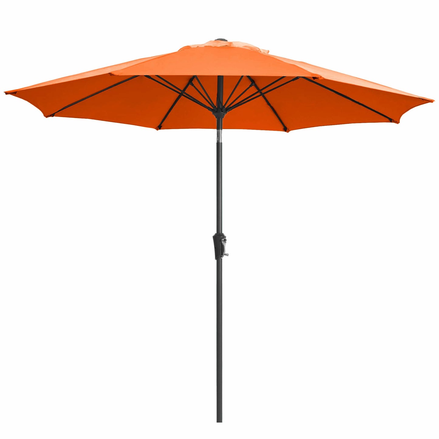 JEAREY 9FT Outdoor Patio Umbrella,Market Table Umbrella with 8 Fiberglass Ribs, Pool Umbrella with Tilt and Crank, UV Protection Lightweight & Wind-Resistant for Lawn, Garden, Deck and Backyard, Orange