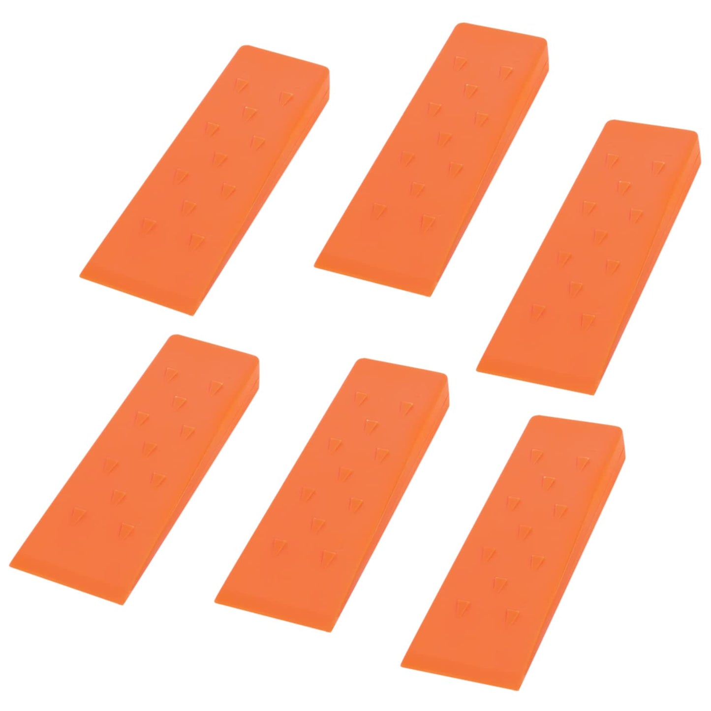 Poweka 10'' Tree Felling Wedges with Spikes for Safe Cutting, Orange ABS Plastic Wood Splitting Tree Cutting Wedge, Logging Supplies Tools and Chainsaw Accessories(6 Packs)