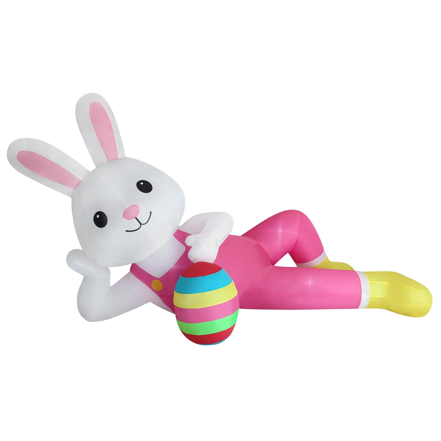 12ft Giant Easter Bunny Inflatable Lying Bunny Outdoor Decorations Blow up Decor for Yard Decor/Lawn/Garden/Holiday Party