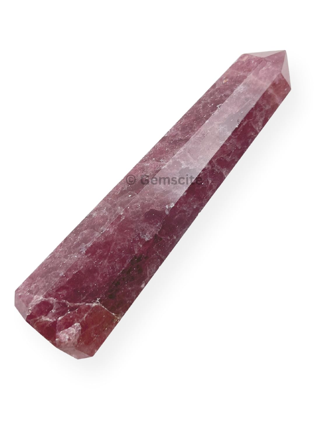 WholesaleGemShop 3 Inch (70 mm) Gemstones Strawberry Quartz Obelisk Tower Jumbo Facet Aura Rock Crystal Natural Polished Earth Wand Spirit