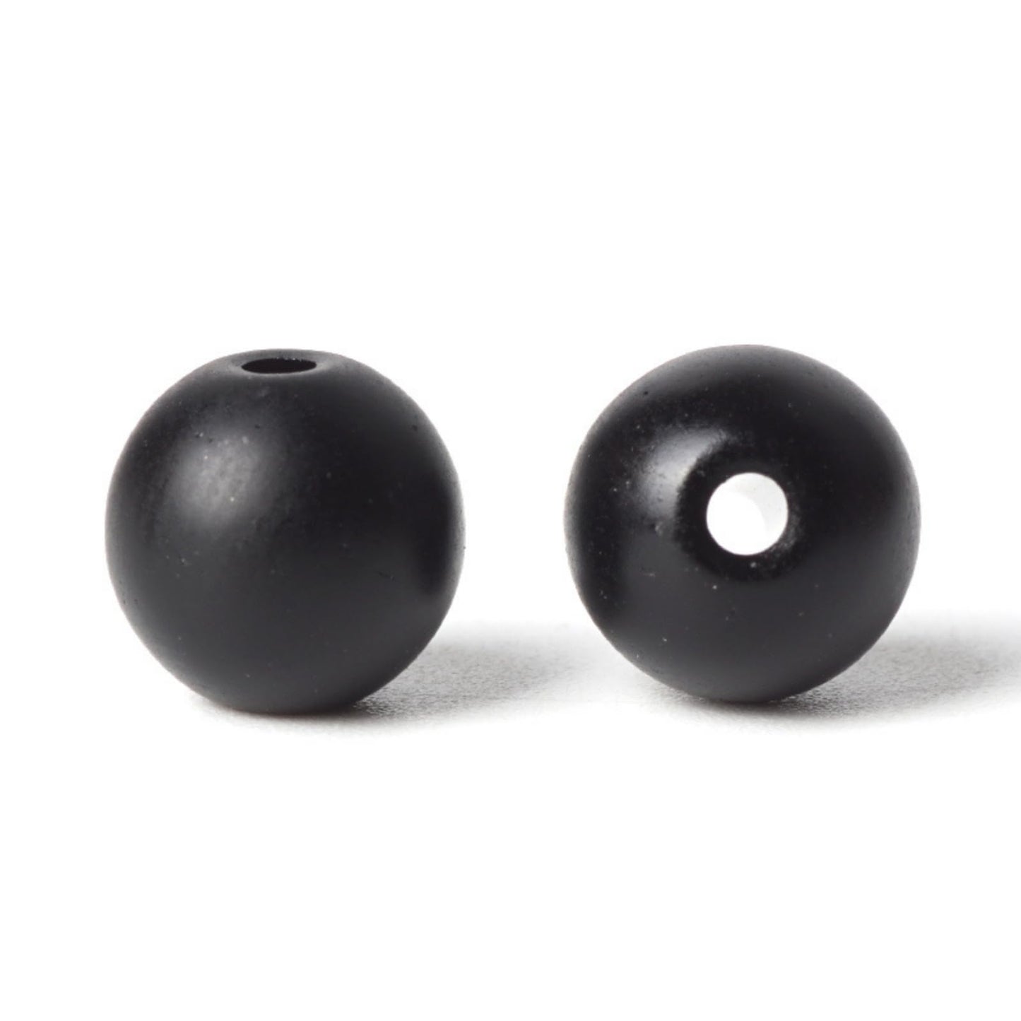 100Pcs Natural Stone 6mm Glass Black Matte Beads Round Loose Gemstone Energy Healing Beads Hole Size 1mm DIY Smooth Beads Jewelry Making