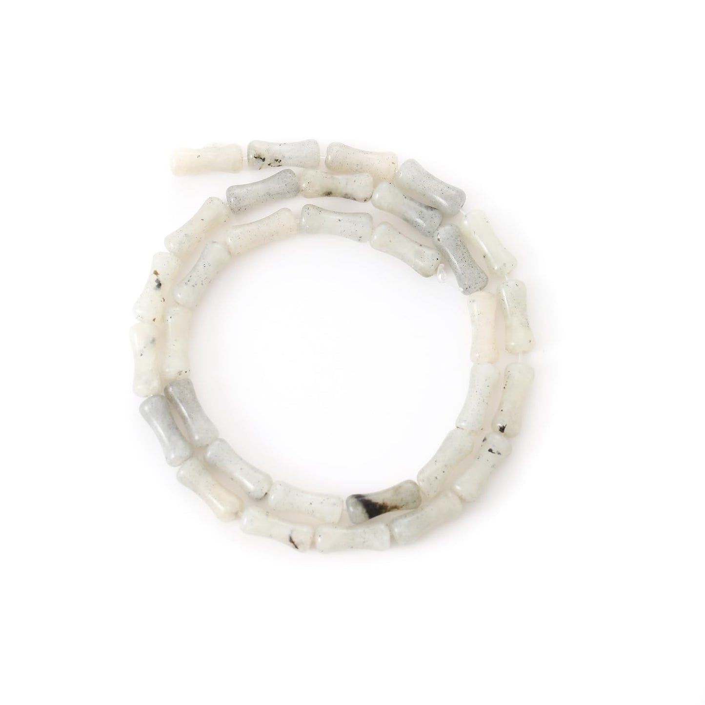 5x12mm Natural White Labradorite Stone Bamboo Shape Gem Healing Energy Loose Spacer Beads for DIY Necklace Bracelet Earring