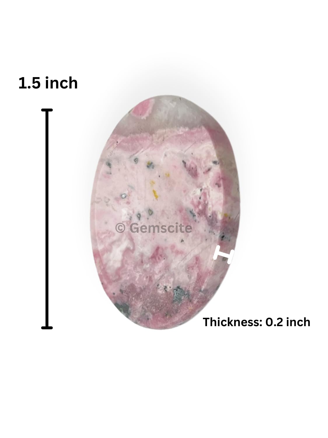 GEMSCITE Rhodochrosite Thumb Worry Stones Metaphysical Gemstone Crystal Healing Reiki Men Women Gift FENG Shui Positive Energy Love Wellness Palm Stones Wicca Powerful